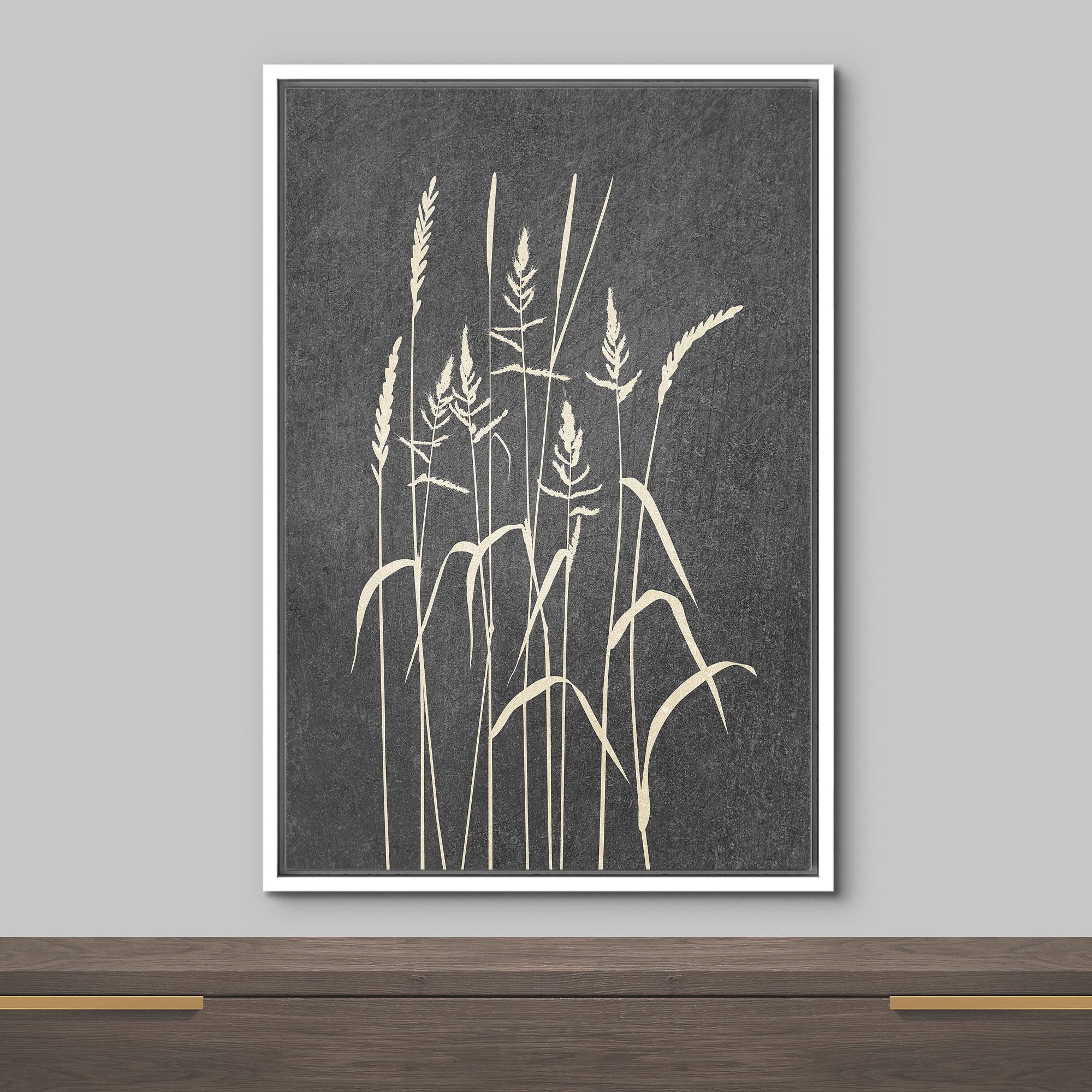 Wall26 Framed Canvas Print Wall Art Duotone Forest Country Wheat Field Plants Nature Wilderness Digital Art Modern Art Rustic Re