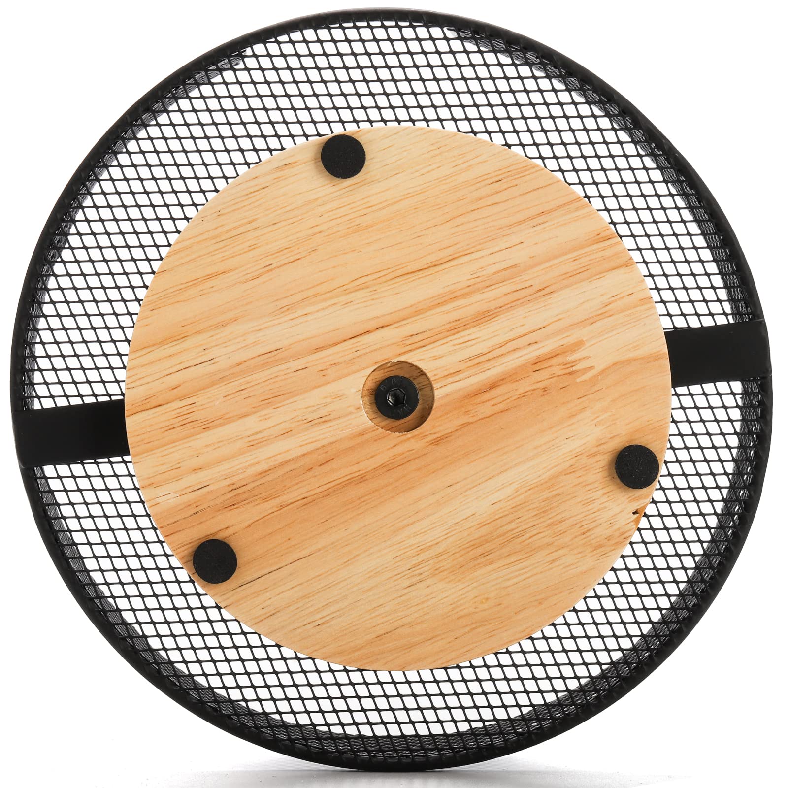 Yesland 2 Pack Metal Rotating Condiment Caddy With Number Card Holder, 7.75 Inch Round Table Caddy With Wooden Base Black Coated