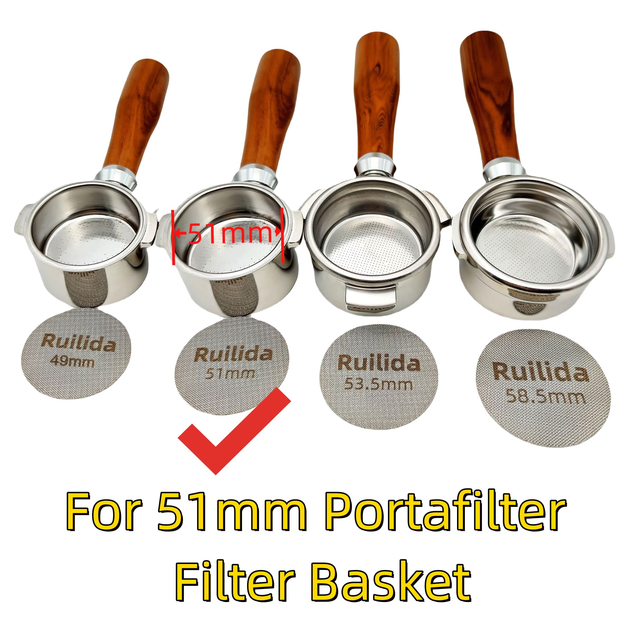 Ruilida Espresso Puck Screen 51Mm, Reusable 1.7Mm Thickness 150M 316 Stainless Steel Professional Barista Coffee Filter Mesh Pla