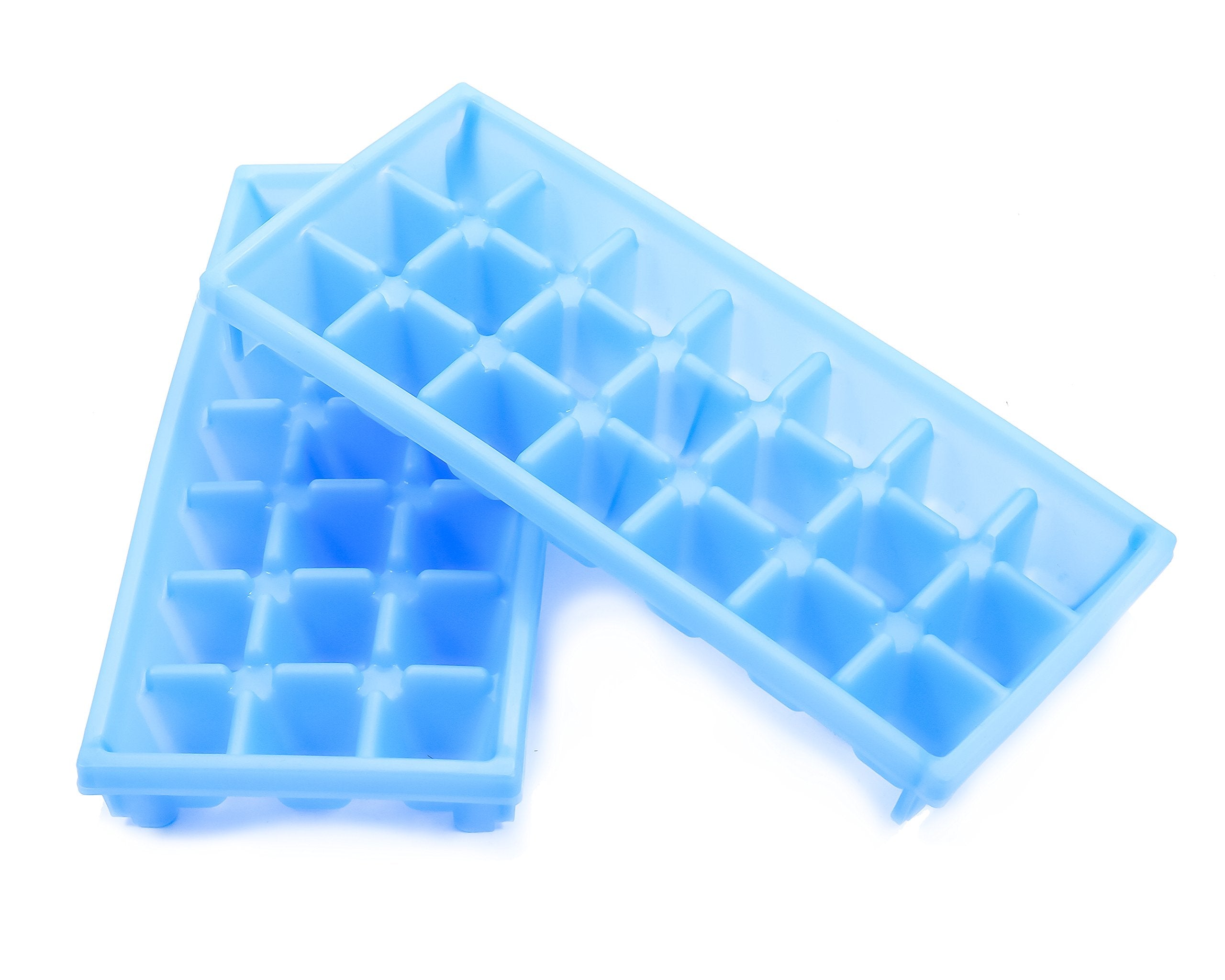 Camco Stackable Miniature Ice Cube Tray For Compact Spaces, 2-Pack (44100), Blue