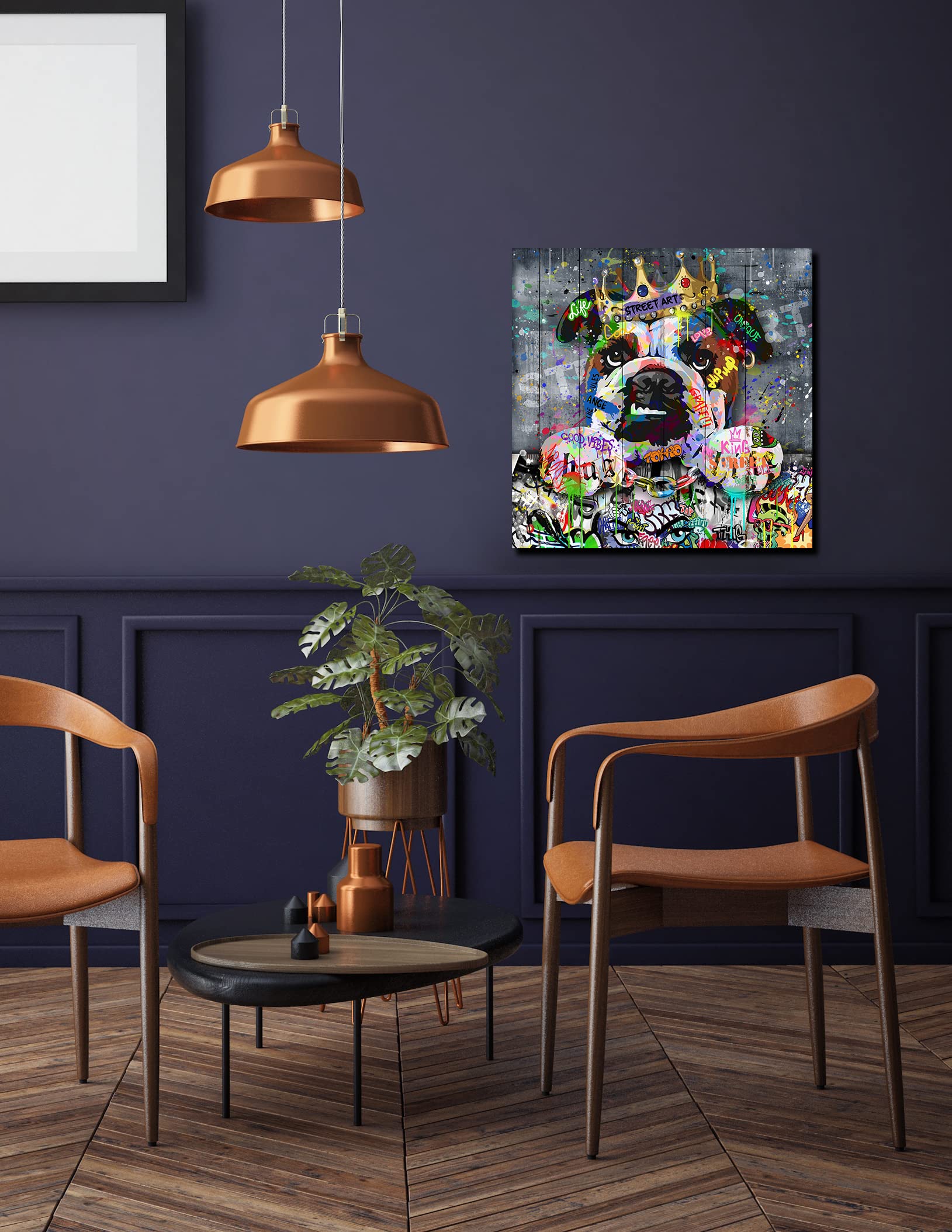 Banksy Wall-Art For Office - Framed Wall Art For Living Room - Large Abstract Wall Decor Ready To Hang Size 30''X 30''