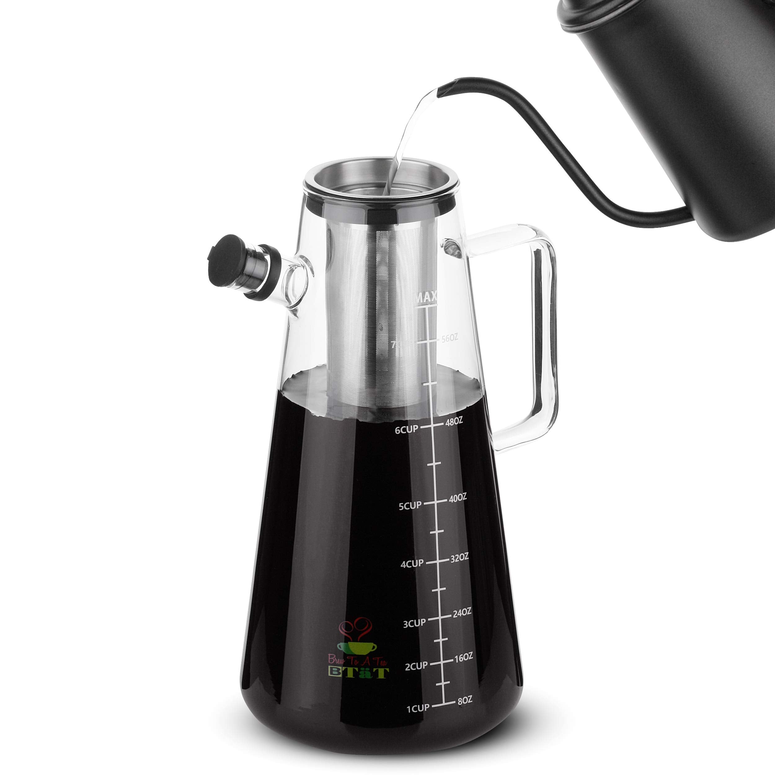 Btat- Cold Brew Coffee Maker, Iced Coffee Maker, 2 Liter, 2 Quart, 64 Oz, Iced Tea Maker, Cold Brew Maker, Tea Pitcher, Coffee A