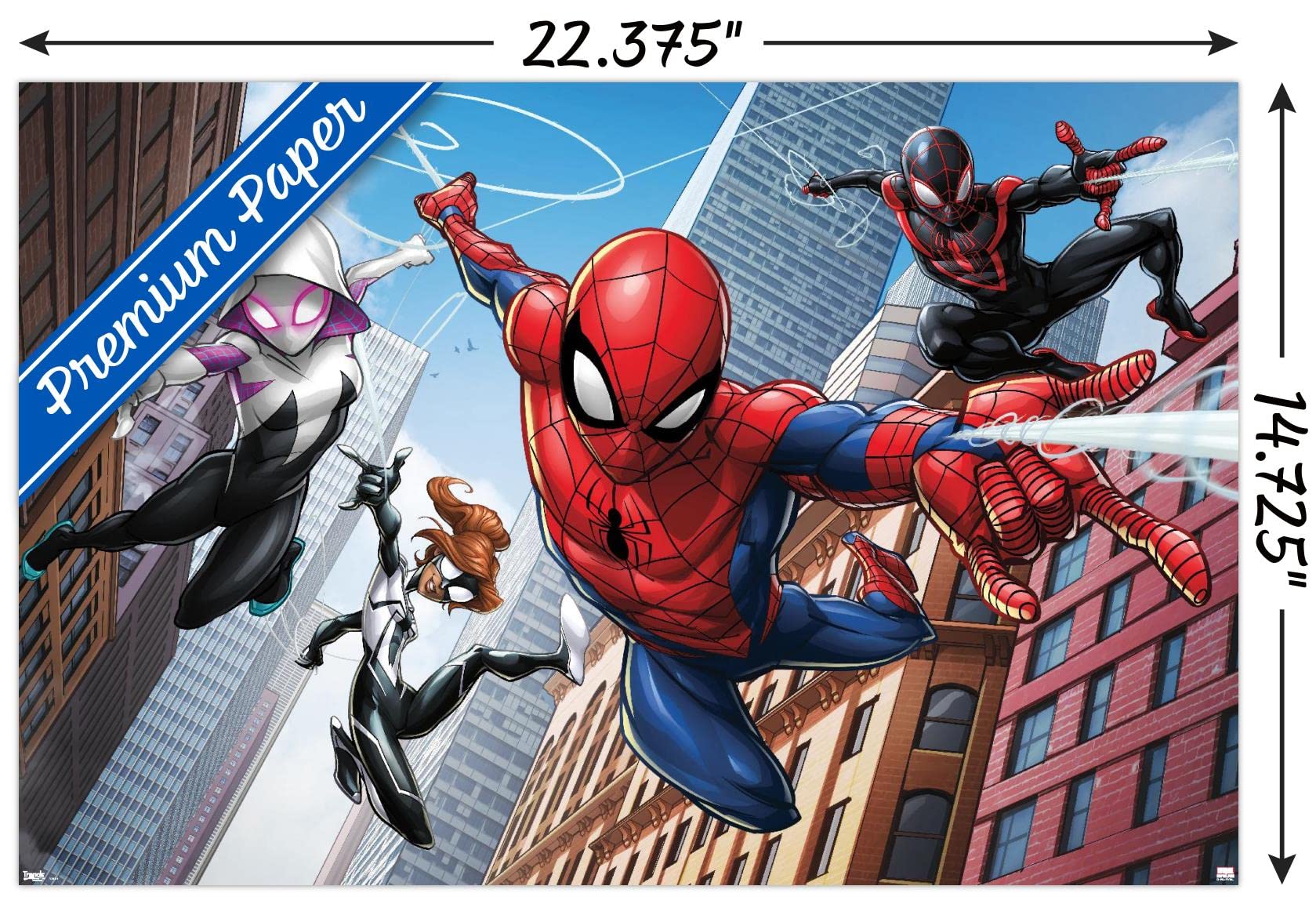 Trends International Marvel Comics - Spider-Man - Web Heroes Wall Poster, 14.725'' X 22.375'', Premium Poster & Mount Bundle