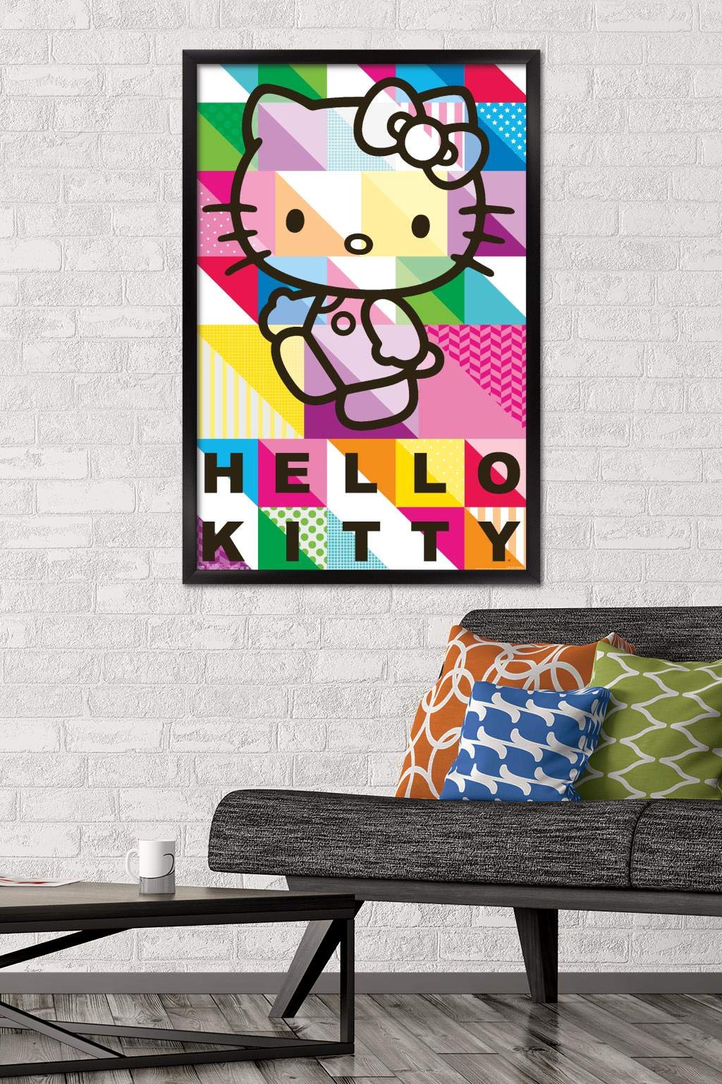 Trends International Hello Kitty - Patterns Wall Poster, 22.375'' X 34'', Black Framed Version