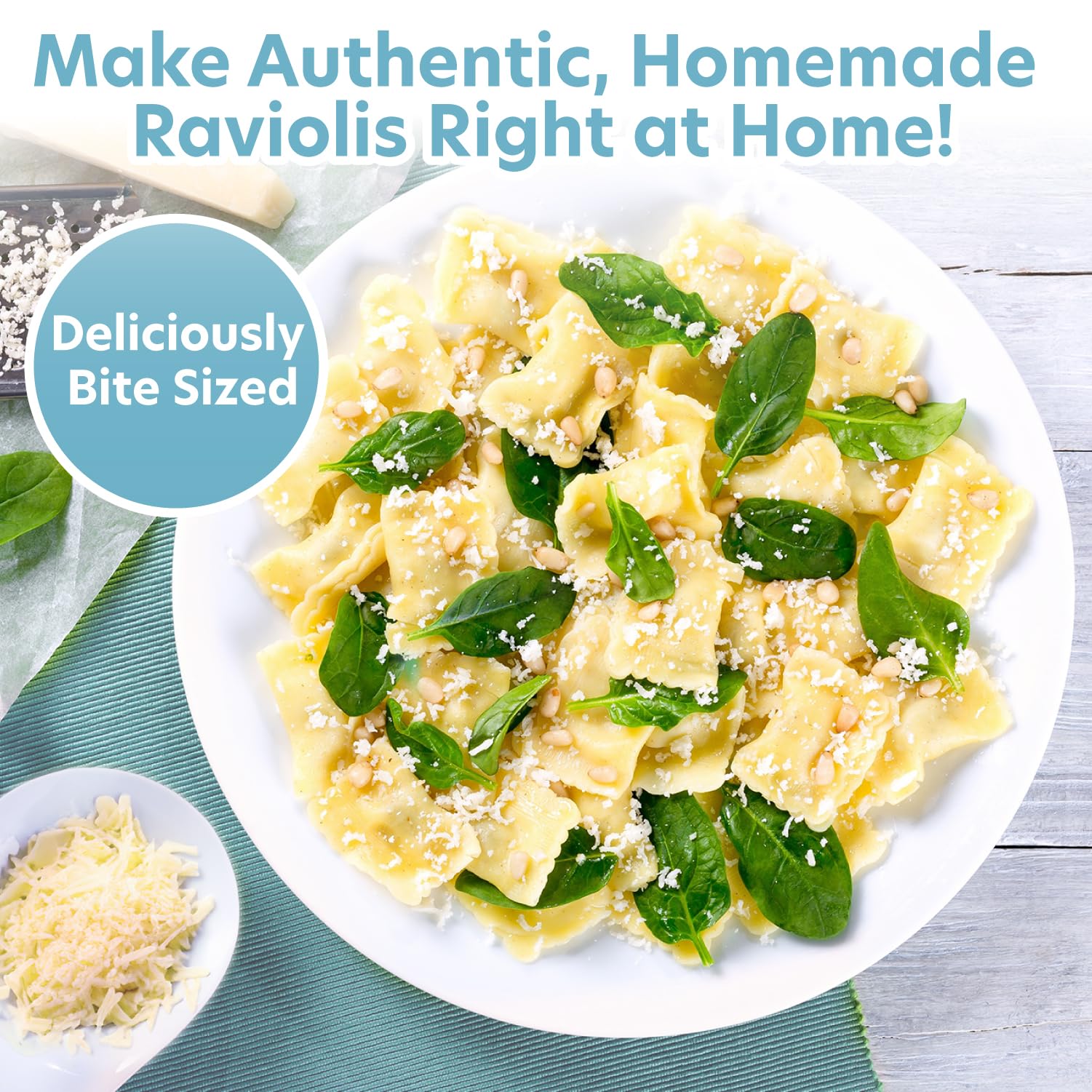 Ravioli Maker By Cucina Pro - Includes Tray And Press Tool - Makes 12 Italian, Authentic Raviolis At A Time, Xl 1 34 Inch Square