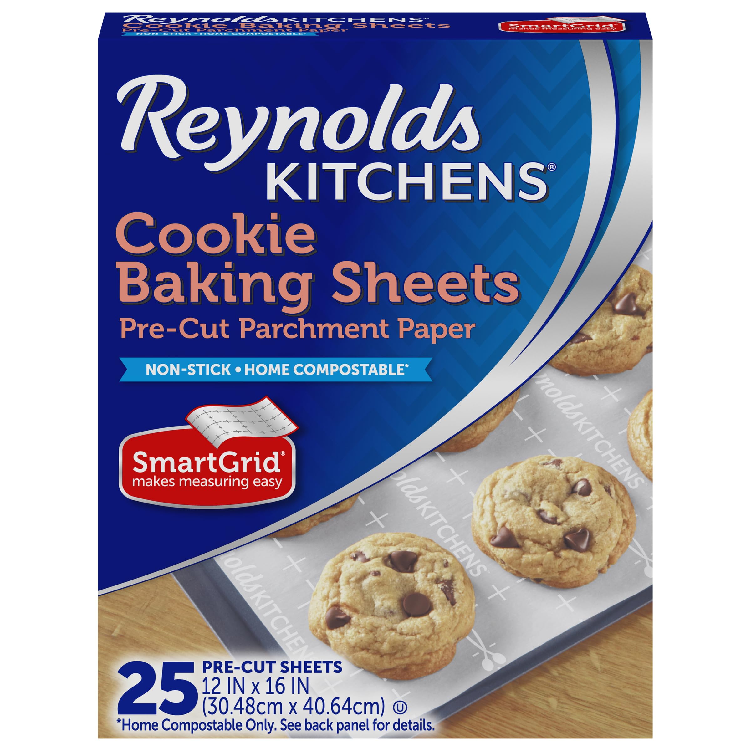 Reynolds Kitchens Cookie Baking Sheets, Pre-Cut Parchment Paper,25 Count (Pack Of 4), 100 Total Sheets