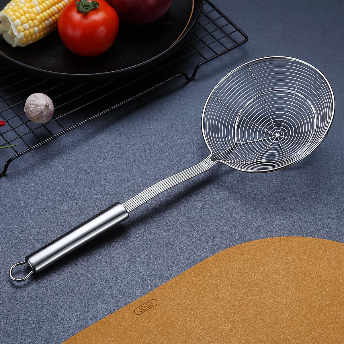 Strainer Spider Skimmers For Kitchen Cooking And Frying Food,Kyraton Stainless Steel Slotted Spoon Pasta Strainers Tomato Food S