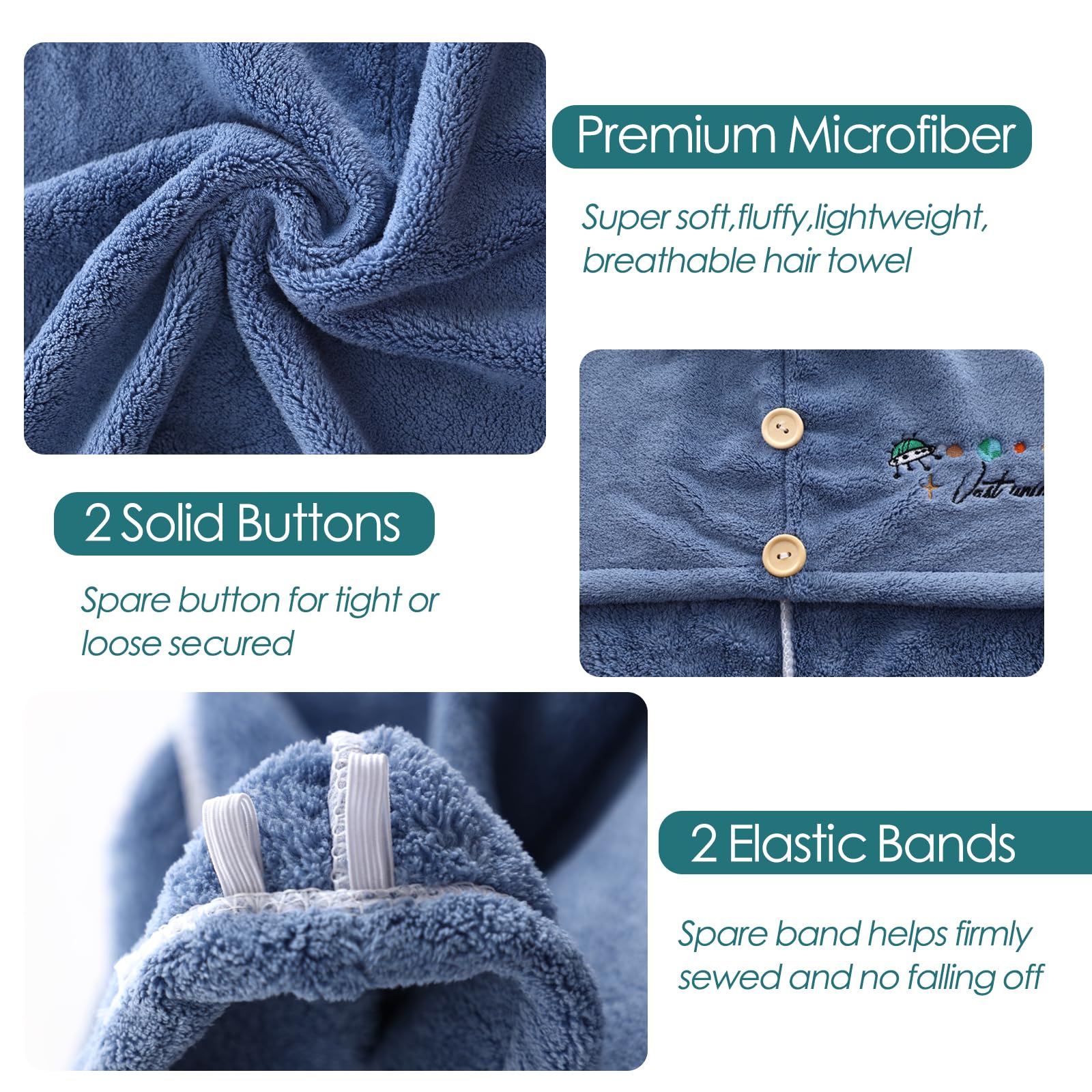 Microfiber Hair Drying Towel for Teen Girls, Womens Stocking Stuffers, Super Absorbent Quick Dry Towel Wrap for Curly Long Thick