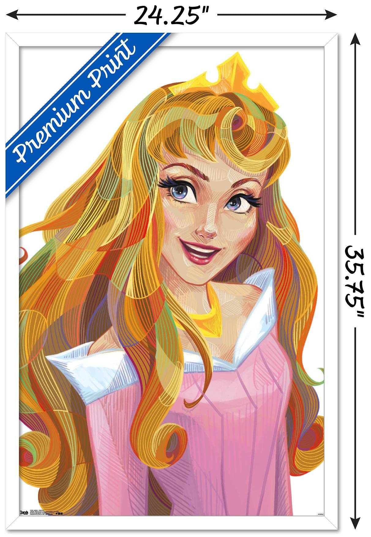 Trends International Disney Sleeping Beauty - Aurora - Stylized Wall Poster, 22.375'' X 34'', White Framed Version
