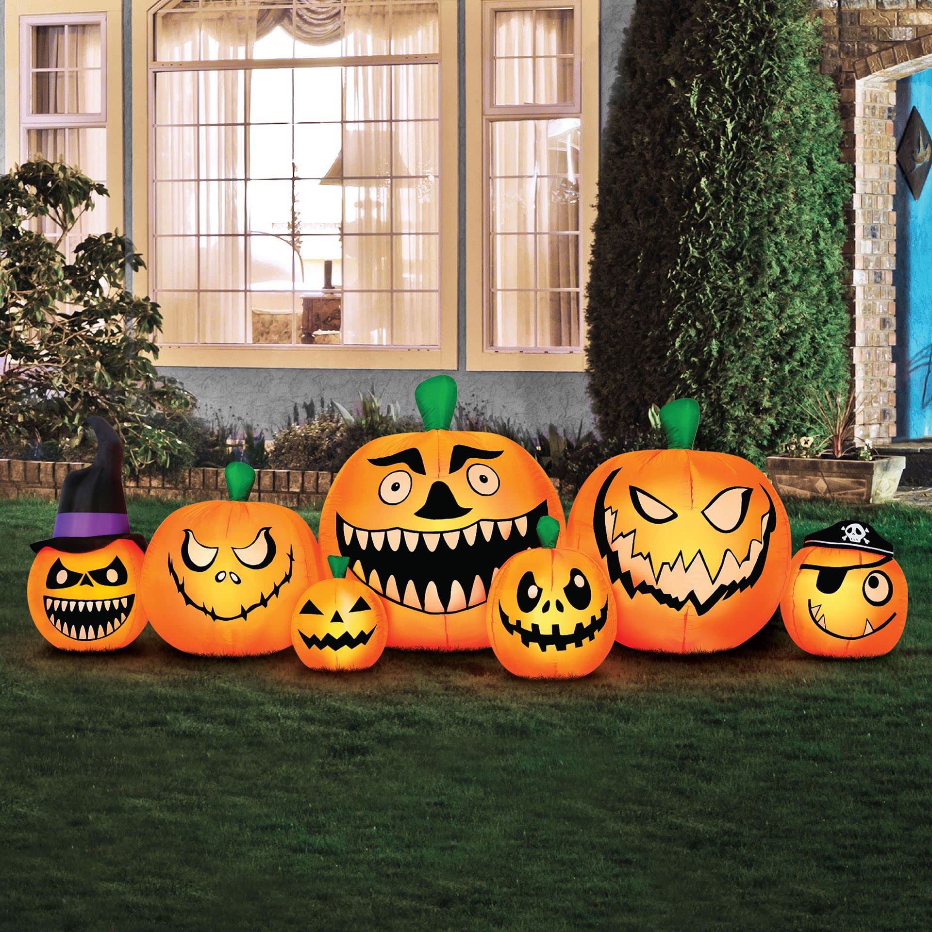 Novelty Lights Occasions Pumpkin Patch Halloween Inflatables, Pumpkin Yard Decoration, Outdoor Halloween Party D  cor, 8.5 Feet