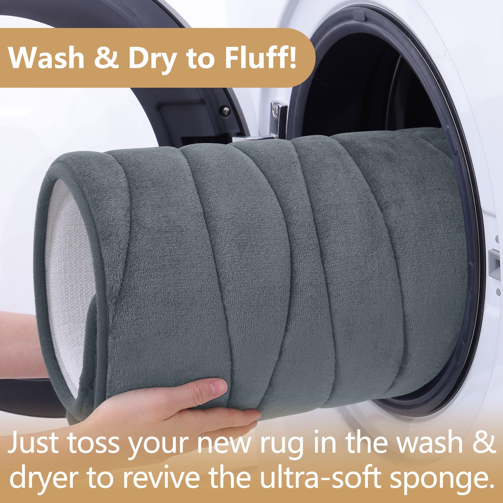 Buganda Memory Foam Bathroom Rug Mat 36x24  Extra Soft and Absorbent Bath Mats  Non-Slip and Machine Washable Bath Rugs for Bathroom Floor Tub and Shower  Dark Grey