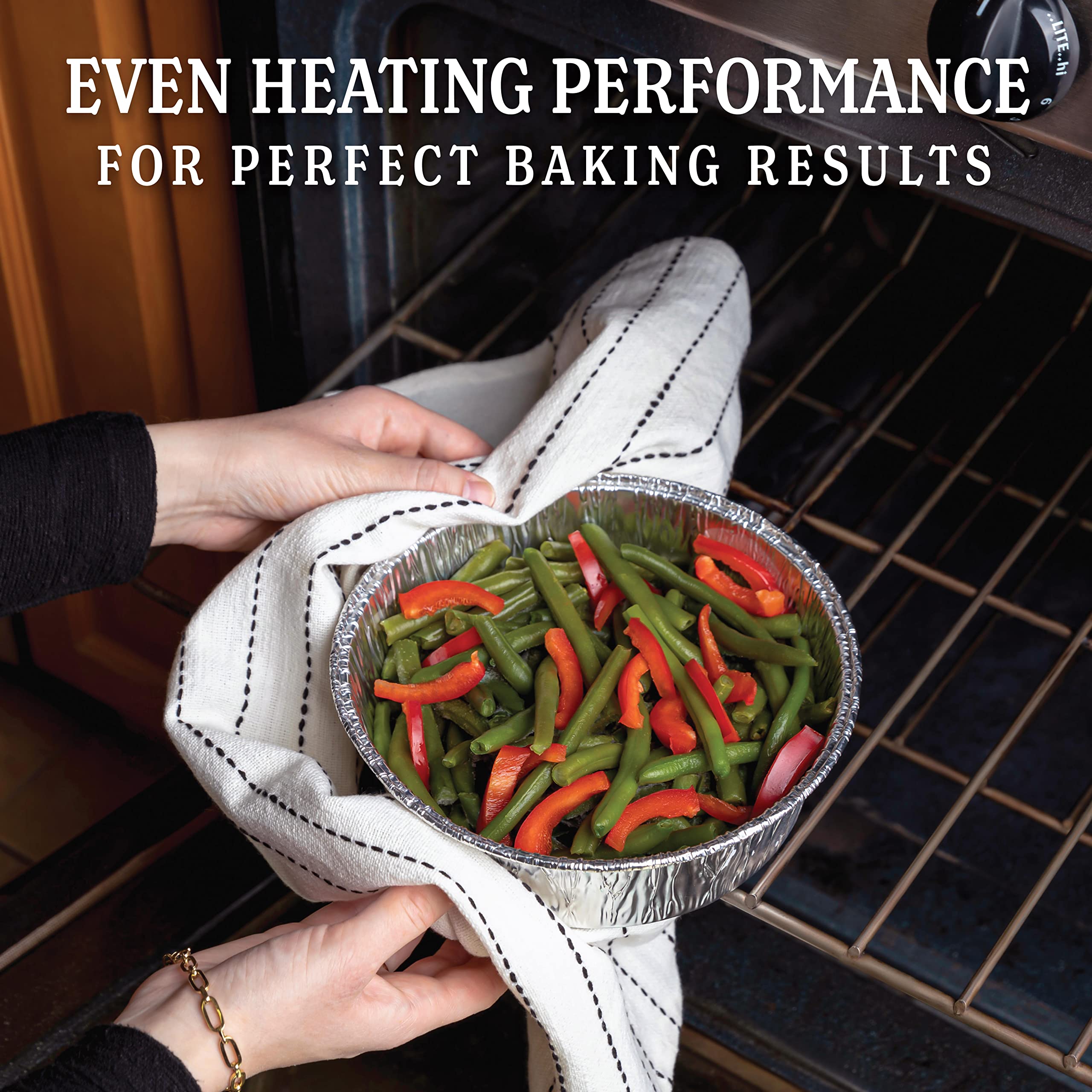 Plasticpro 8 ' ' Inch Round Tin Foil Pans Disposable Aluminum, Deep Freezer & Oven Safe - For Baking, Cooking, Storage, Roasting