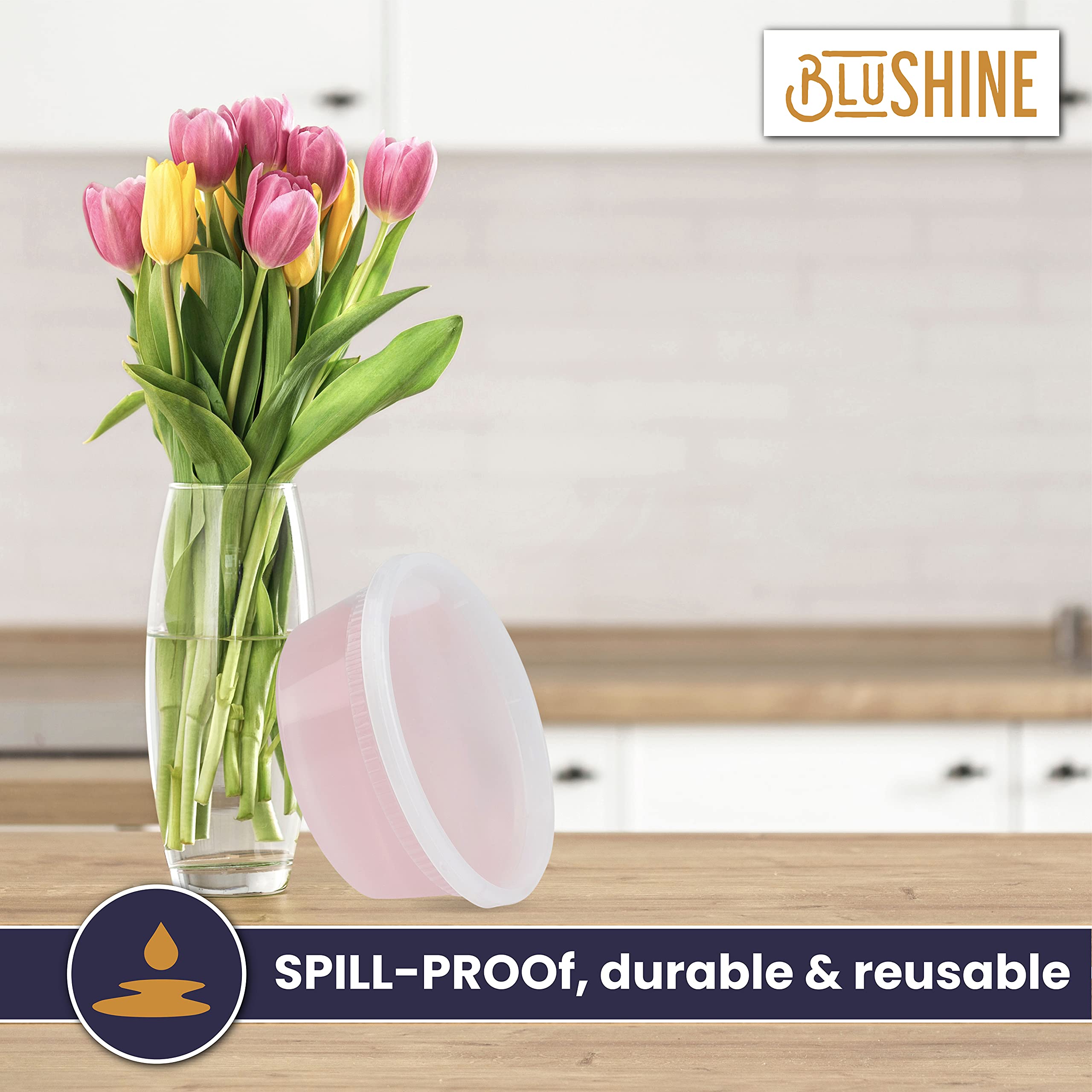 Blushine [12 Sets - 64 Oz.] Plastic Deli Food Storage Containers With Airtight Leak Proof Lids - Washable And Reusable - Recycla