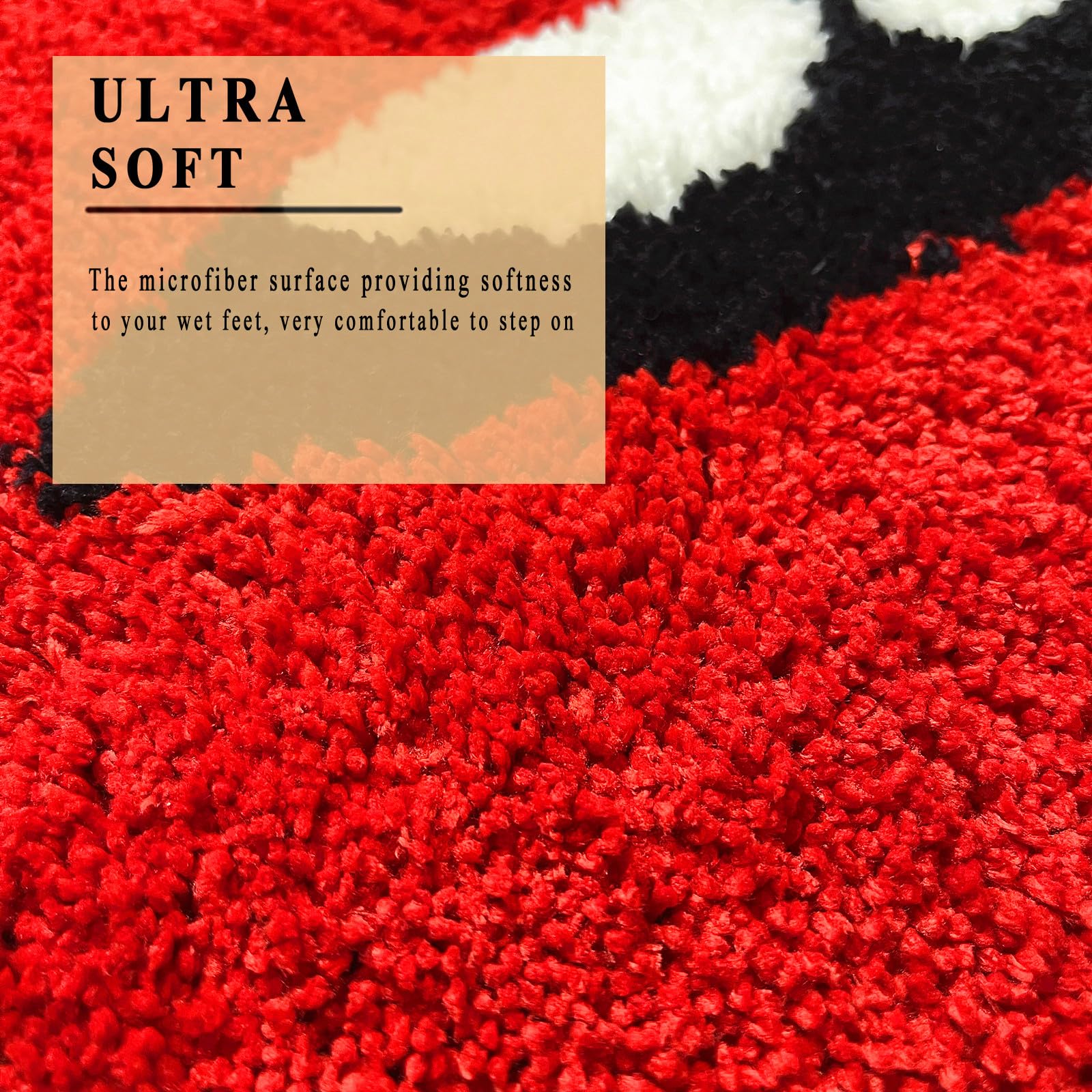 Ukeler Red Lip Bath Mat For Bathroom Cool Decorative Kids Bedroom Rugs Non-Slip Washable Cute Bathroom Rugs Accent Small Area Ru