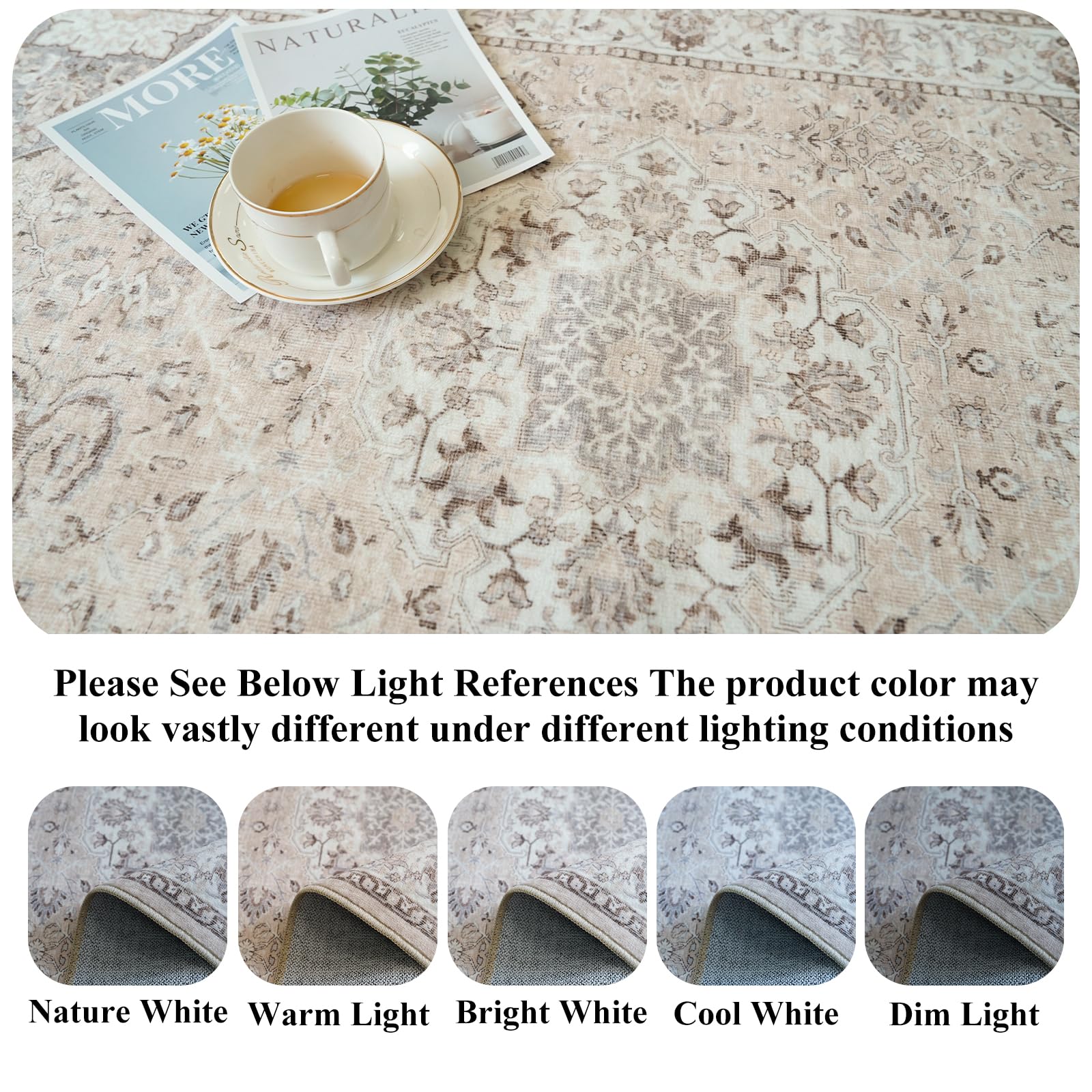 Washable Entryway 3x7 Runner Rug: Farmhouse Kitchen Hallway Rug Runner Wide Soft Water Resistant Floor Mat for Bathroom Nursery