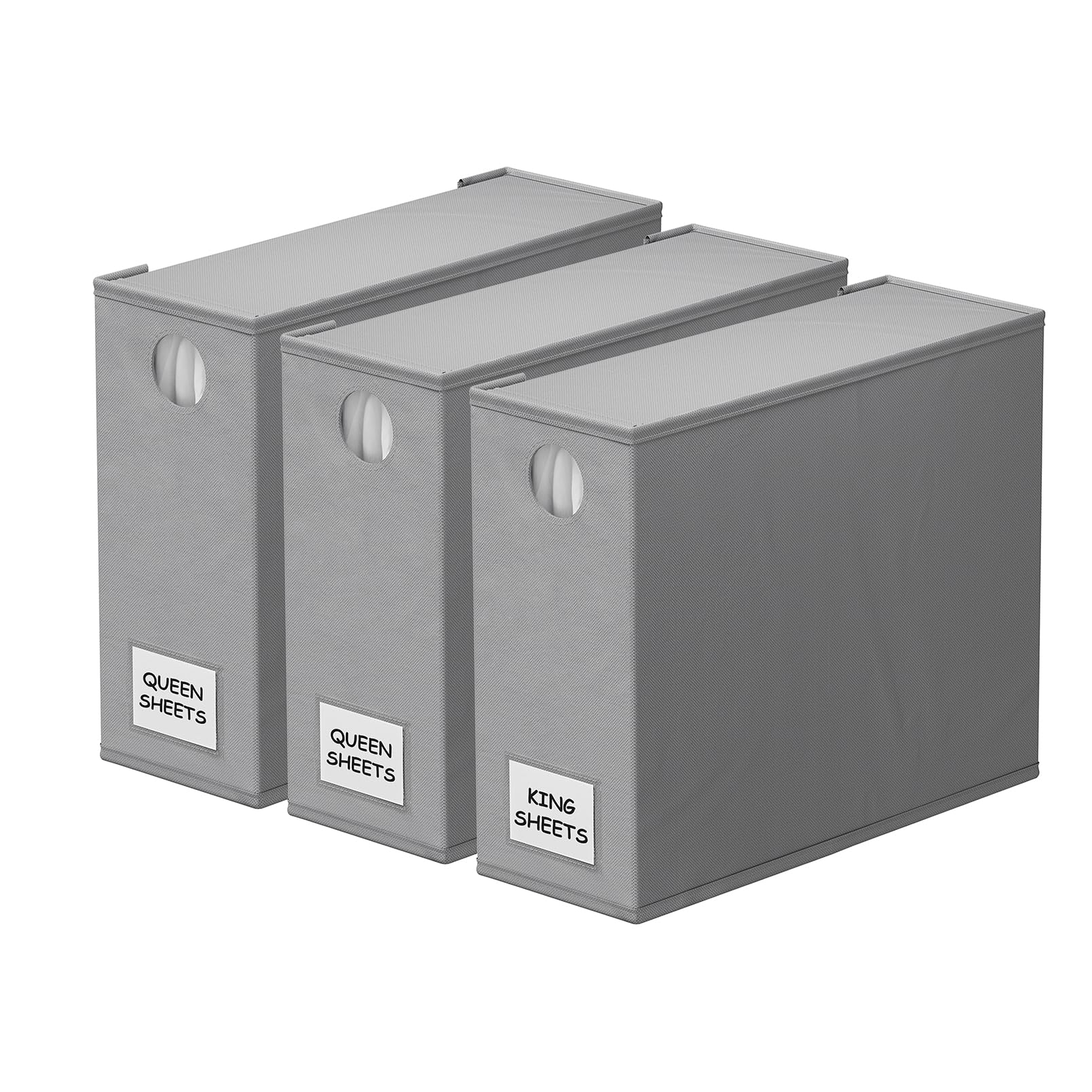 SpaceAid 3 Pack Bed Sheet Organizers and Storage, Foldable Sheet Organizer for Linen Closet, Sheets Set Folder Keeper with Windo