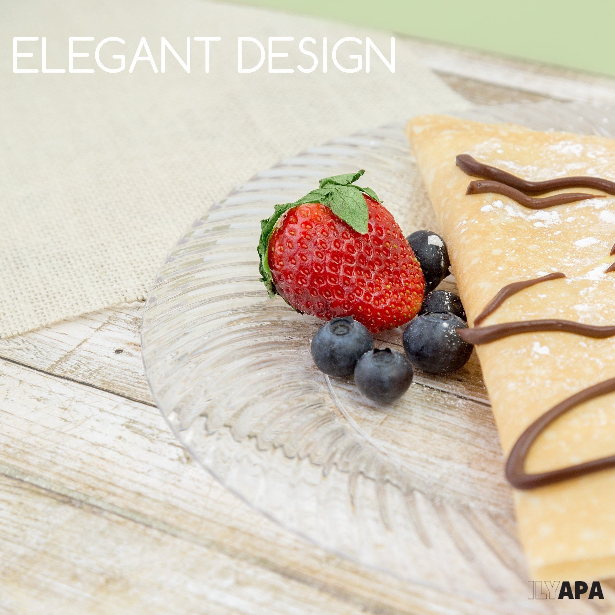 Ilyapa 100 Pack 9 Inch Disposable Dessert Plates, Plastic Clear Party Sets For 100 Guests, Clear Appetizer And Cake Plates 9 '',