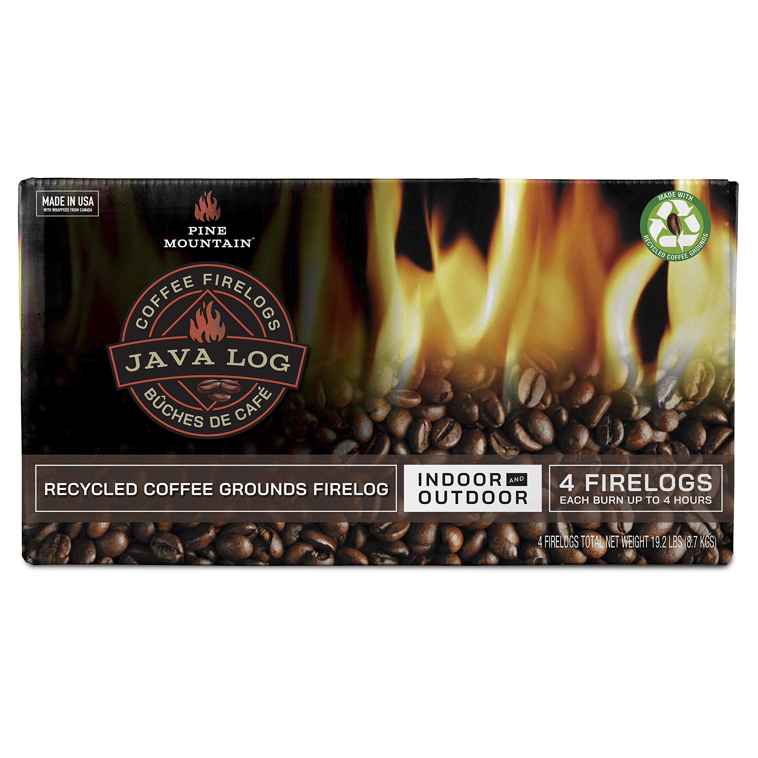 Pine Mountain 4152501471 Java-Log Firelog, 4-Hour Burn Time, Recycled ...