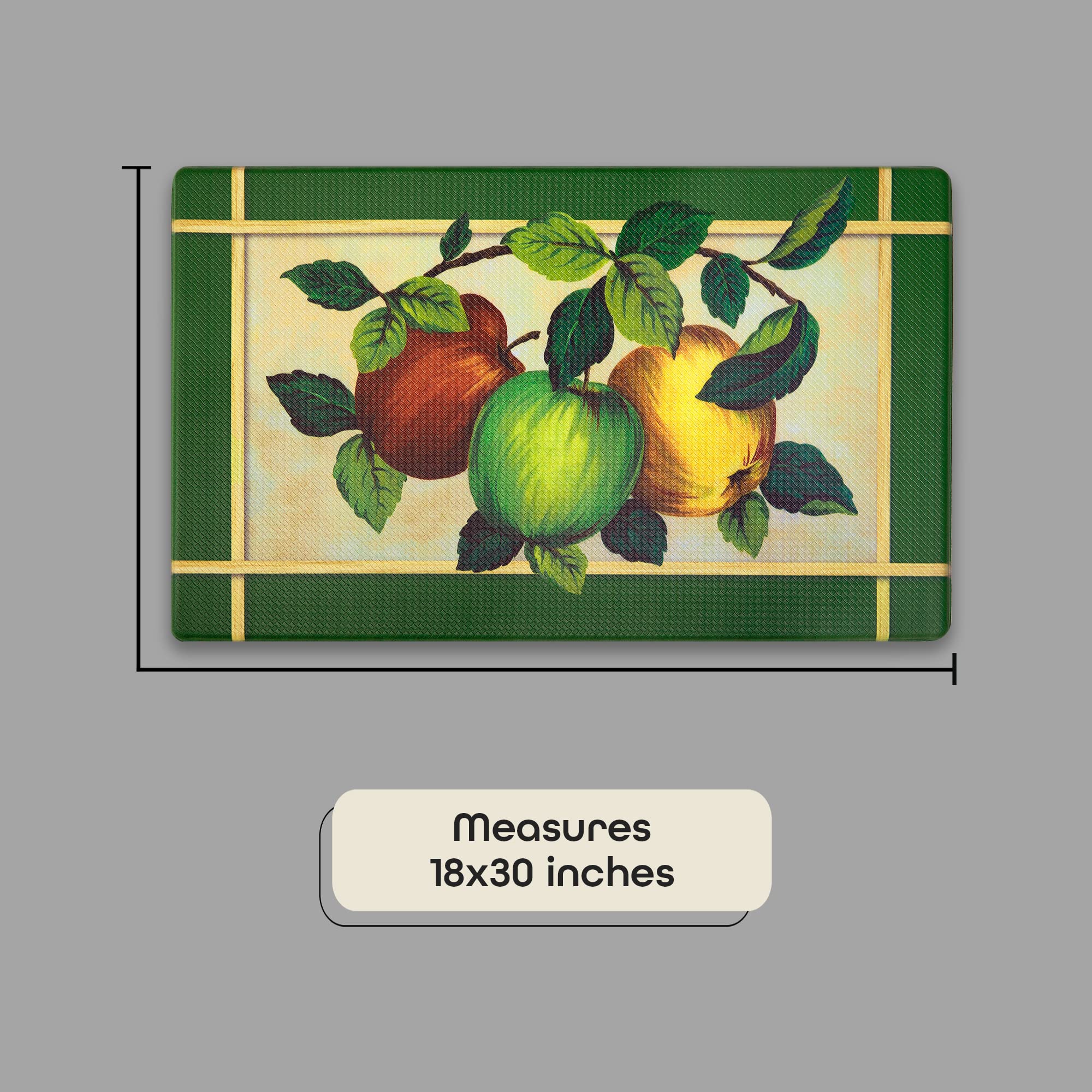 Anti-Fatigue Floor Comfort Mat - 18 X 30 Inch (Apple Orchard) - Waterproof Non-Slip Rug - Easy To Clean Cushioned Mat For Kitche