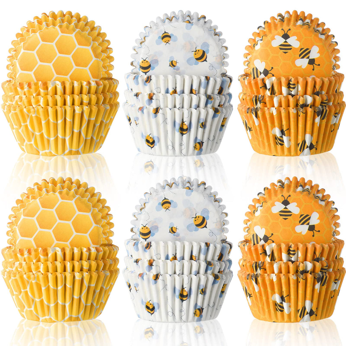300 Count Honey Bee Cupcake Wrappers Bee Party Cupcake Cups Yellow Cupcake Liners For Bee Party Decorations Baby Shower Gender R