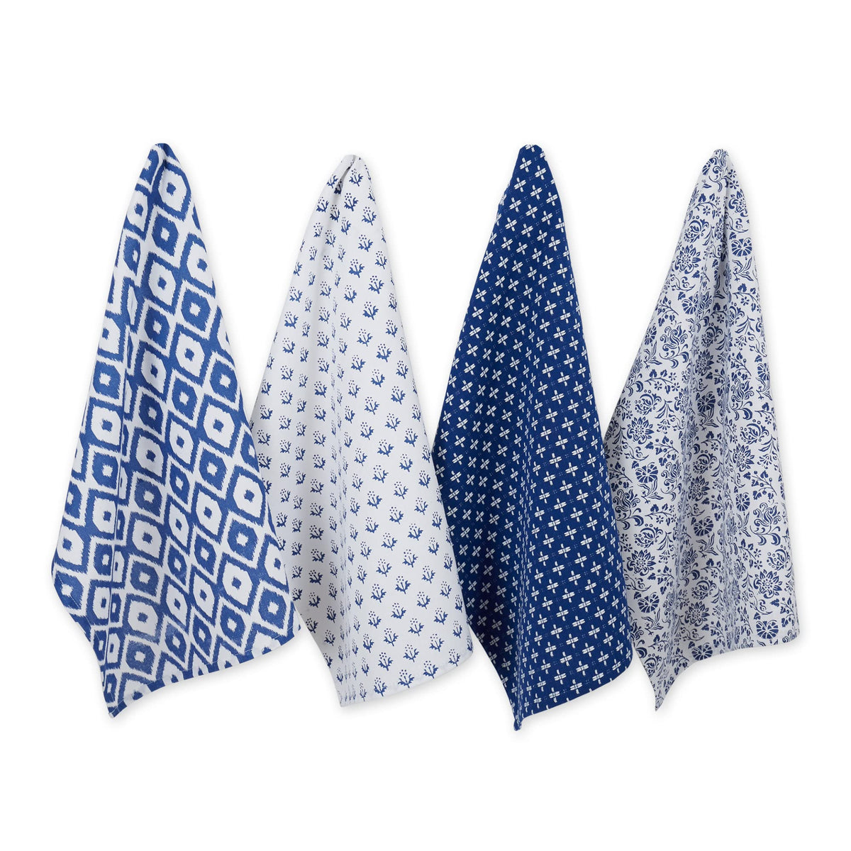 Dii Tunisia Blue Market Tabletop And Kitchen Collection, Dishtowel Set, 18X28, Blue Market, Set Of 4