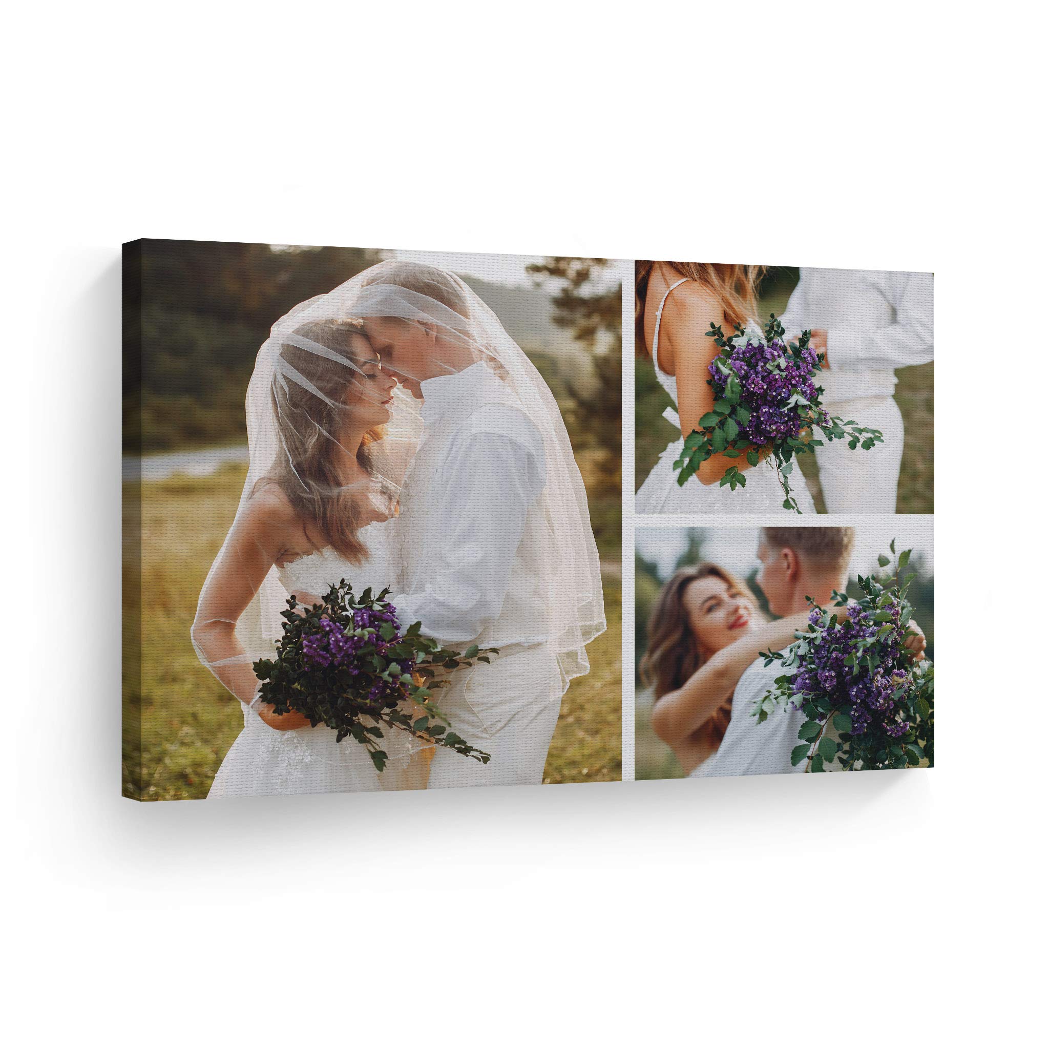 Smile Art Design Custom Canvas Print With Your Photos Personalized Photo 3 Images Collage Picture Custom Photo Prints Personaliz