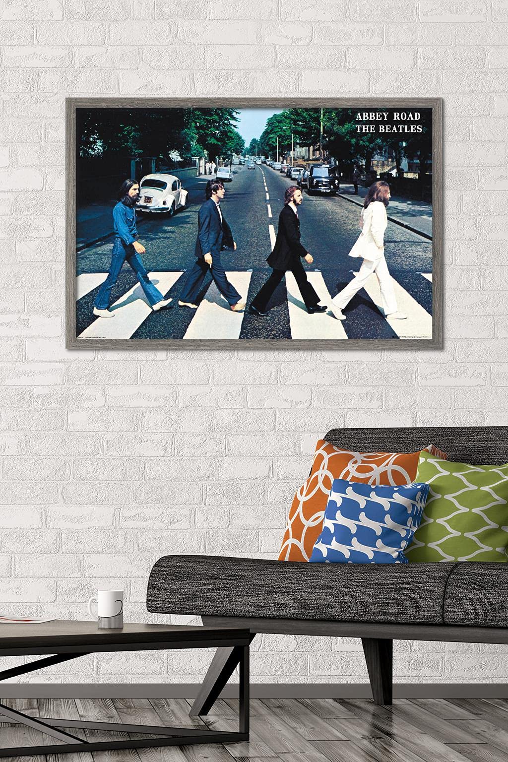 Trends International The Beatles - Abbey Road Wall Poster, 22.37'' X 34.00'', Barnwood Framed Version