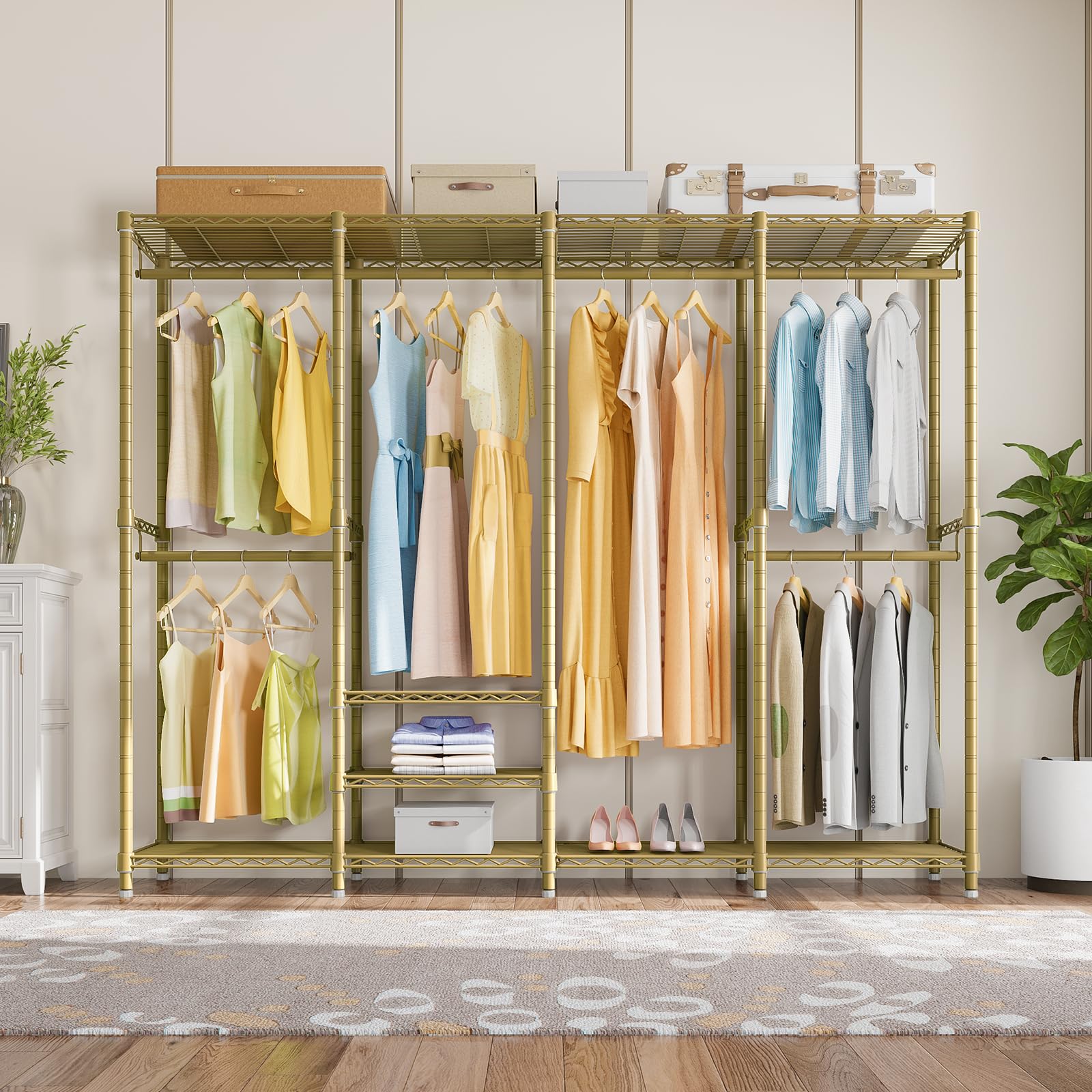 Vipek V40 Wire Garment Rack Heavy Duty Clothes Rack For Hanging Clothes, Multi-Functional Metal Clothing Rack Bedroom Freestandi