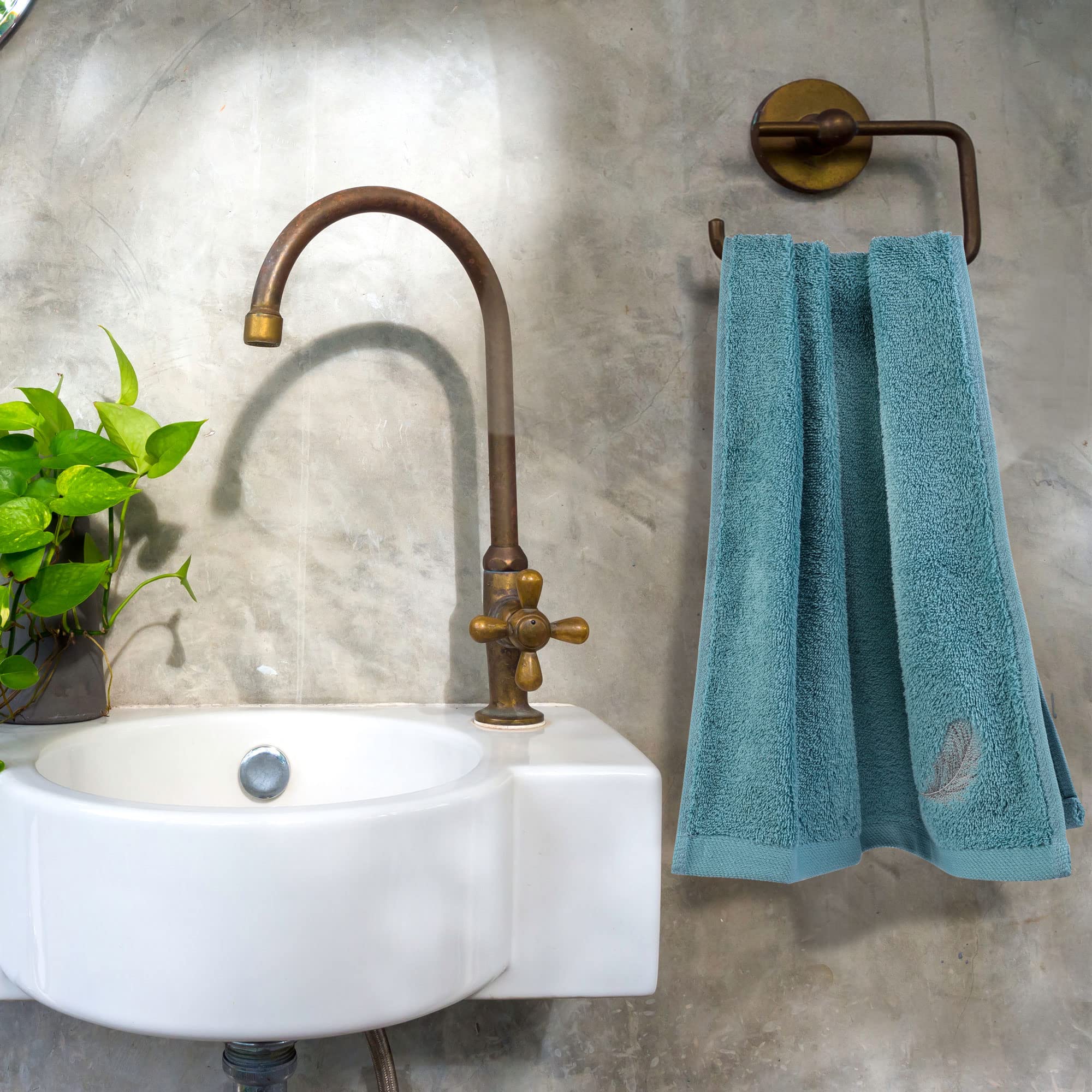 Piccocasa Bathroom Hand Towels, 16 X 28 Inch - Soft 100% Cotton Highly Absorbent Hand Towel Face Drying Towel For Bath, Hand, Gy