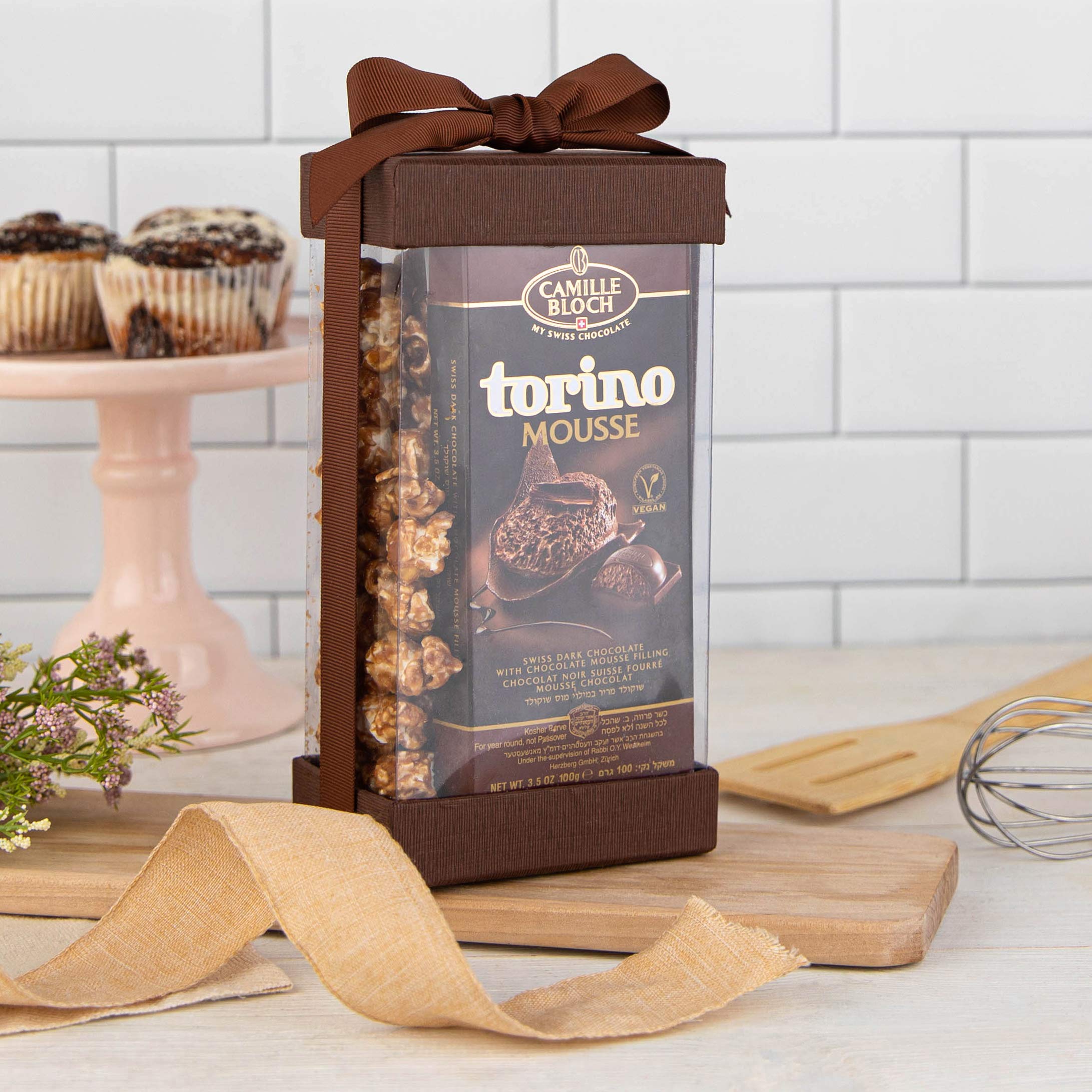 Hammont Clear Plastic Gift Boxes (6 Pack) Bakery Boxes with Base  Lid & Ribbon | For Cakes  Pastries  Cupcakes & Party Favors (Brown  7.5x3.75x2.5