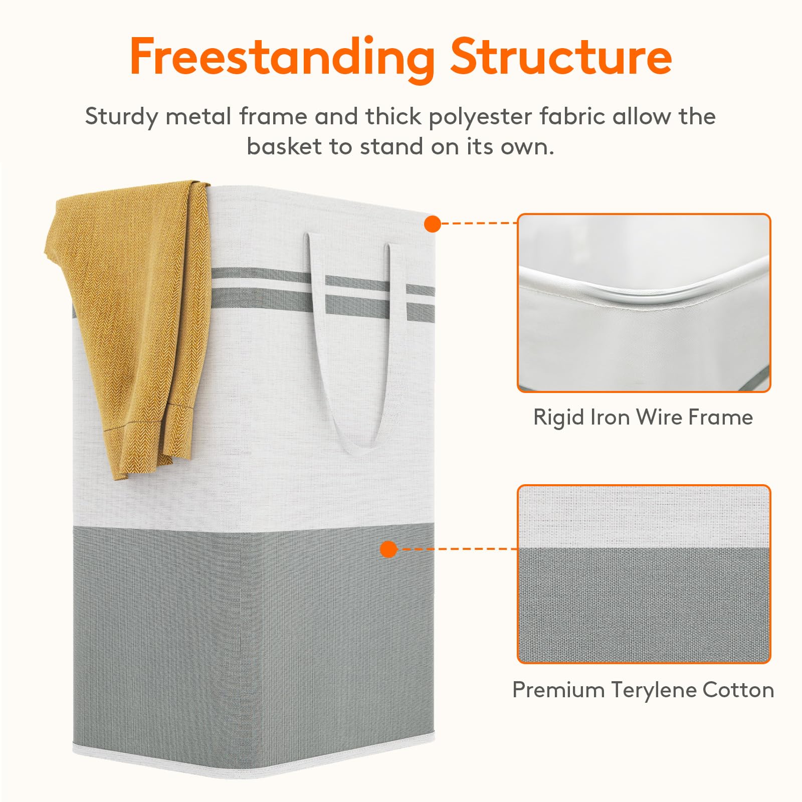 Lifewit 3 Pack 80L Large Freestanding Laundry Hamper, Collapsible Laundry Basket With Easy Carry Handles, Waterproof Tall Clothe