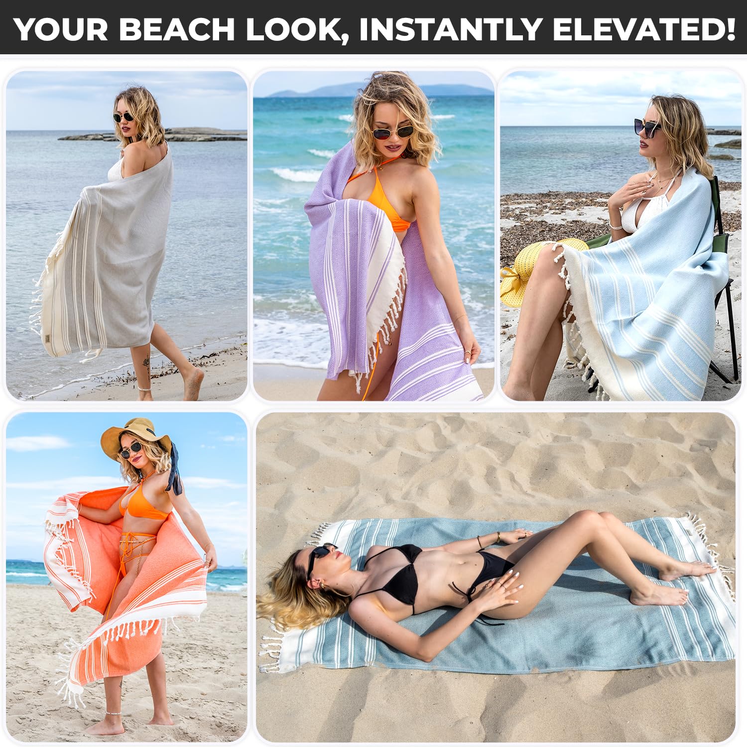 DEMMEX Certified 100% Organic Turkish Cotton Beach and Bath Towel  Peshtemal Towel Blanket  Quick Dry Sand Free  Oversized Light Compact  Diamond Weave  Prewashed  71x36 Inches  14 Oz (Nile)