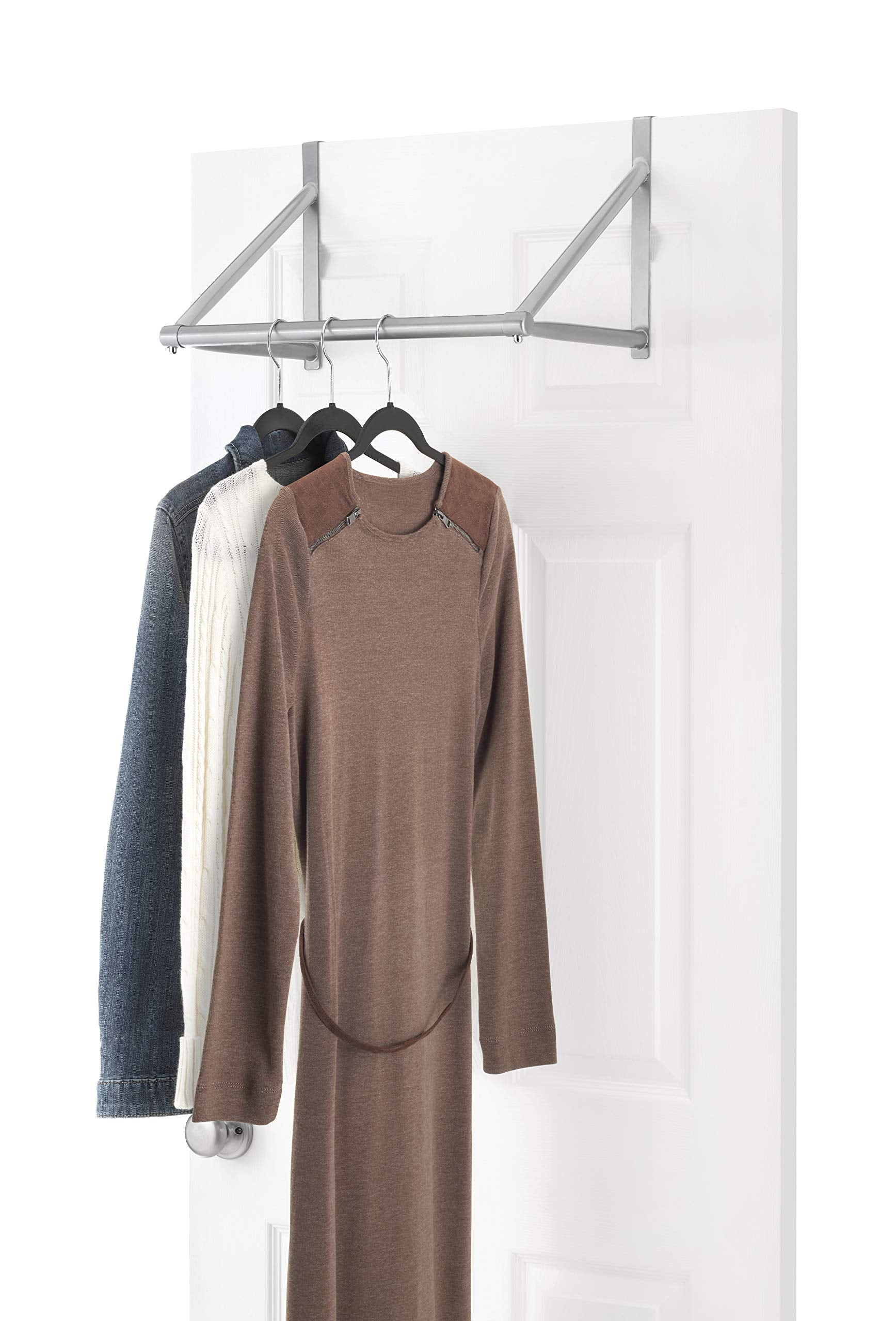 Whitmor Silver Door Closet Rod Metal Epoxy, 1.55 Lbs, 10''D X 10''W X 18''H, Iron/Steel