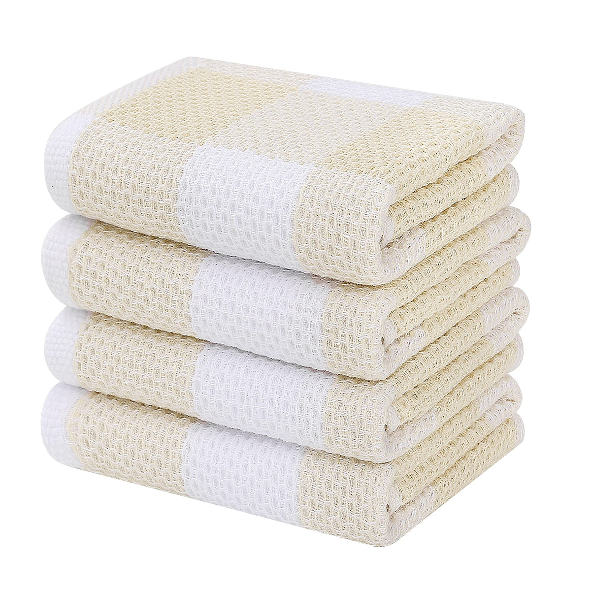 Homaxy 100% Cotton Waffle Weave Check Plaid Kitchen Towels, 13 X 28 Inches, Super Soft And Absorbent Dish Towels For Drying Dish