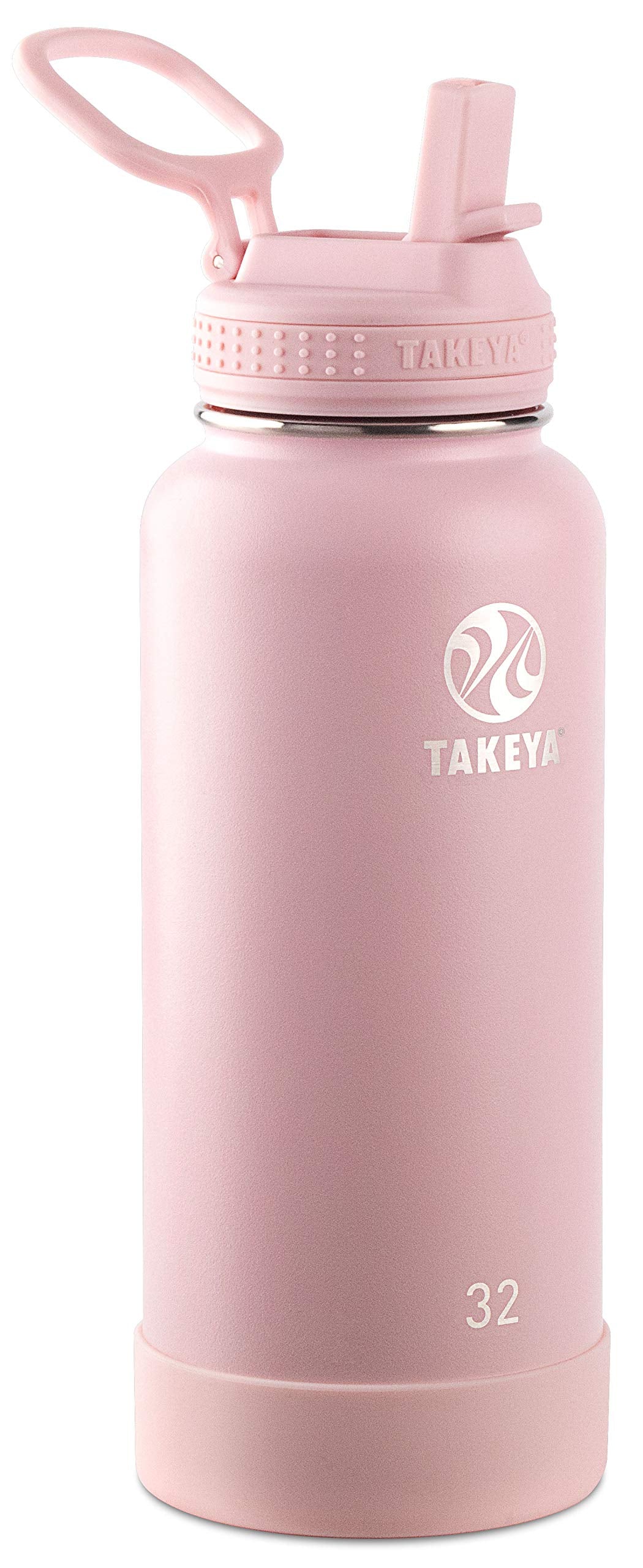 Takeya Actives 32 Oz Vacuum Insulated Stainless Steel Water Bottle With Straw Lid, Premium Quality, Blush