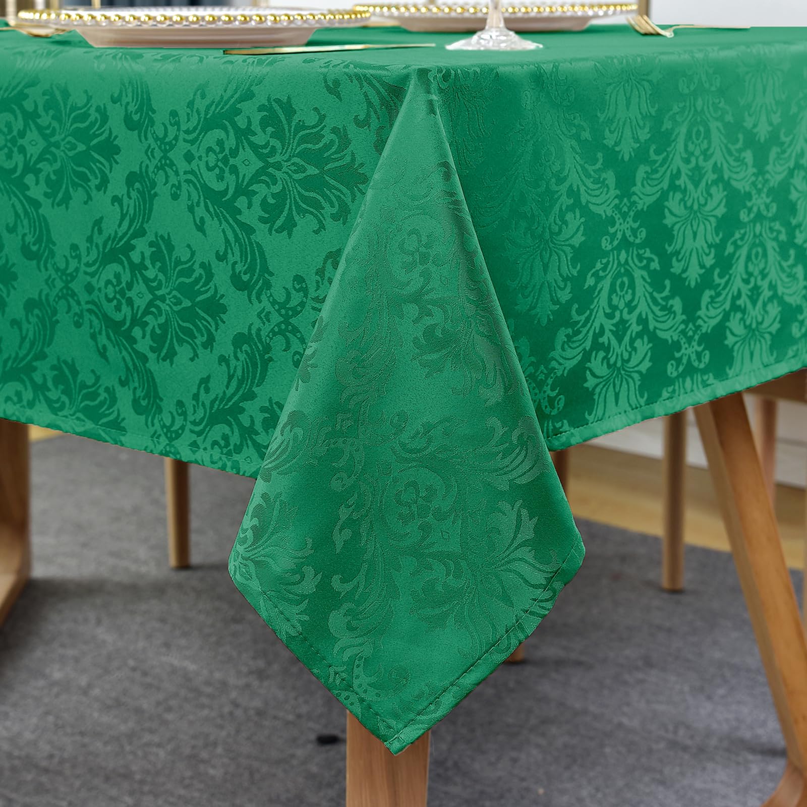 SASTYBALE Rectangle Jacquard Tablecloth, Damask Table Cloth SpillProof Wrinkle Resistant Tablecloths, Soft Polyester Oblong Tabl