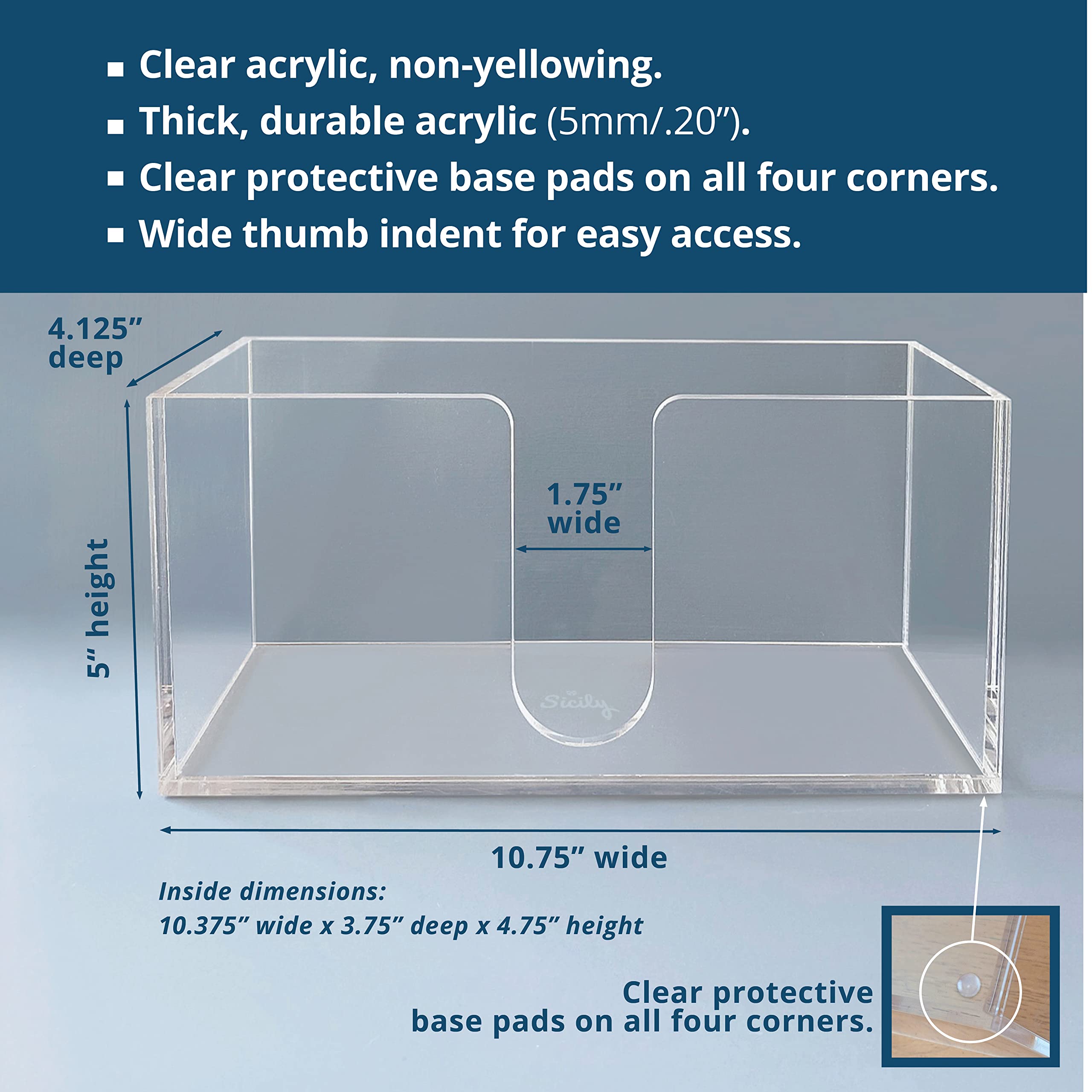 Acrylic Paper Towel Holder (5Mm Acrylic) Paper Towel Dispenser Countertop-Bathroom, Kitchen (10.75   W X 4.125   D X 5   H) Napk