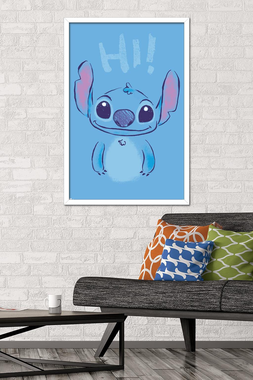 Trends International Disney Lilo And Stitch - Hi Wall Poster, 22.375'' X 34'', White Framed Version