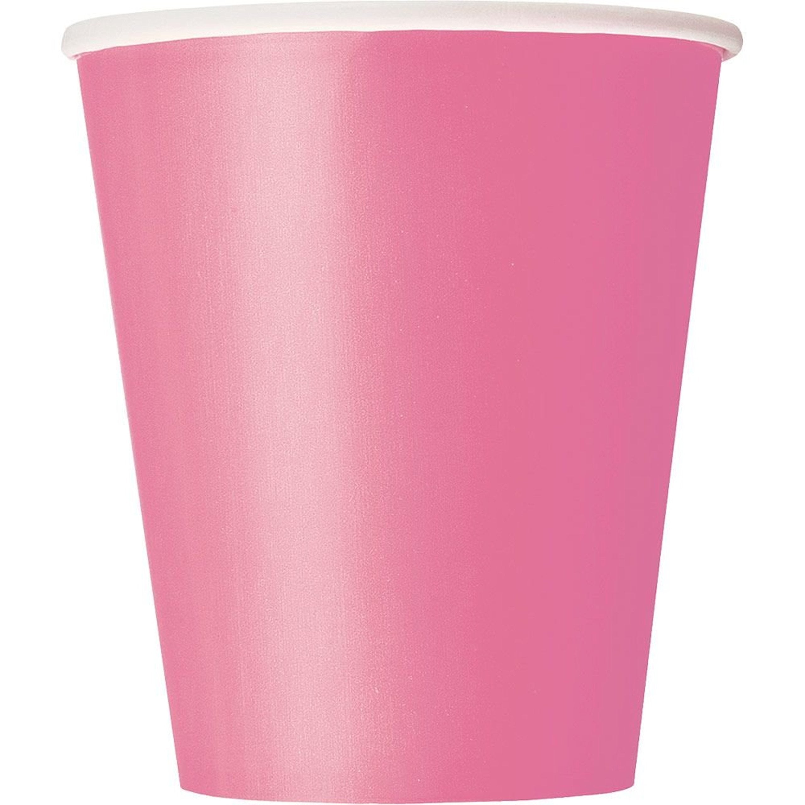Premium Hot Pink Paper Cups - 9 Oz (Pack Of 14) - Elegant & Eco-Friendly Party Drinkware - Perfect For Birthdays, Showers, & Spe