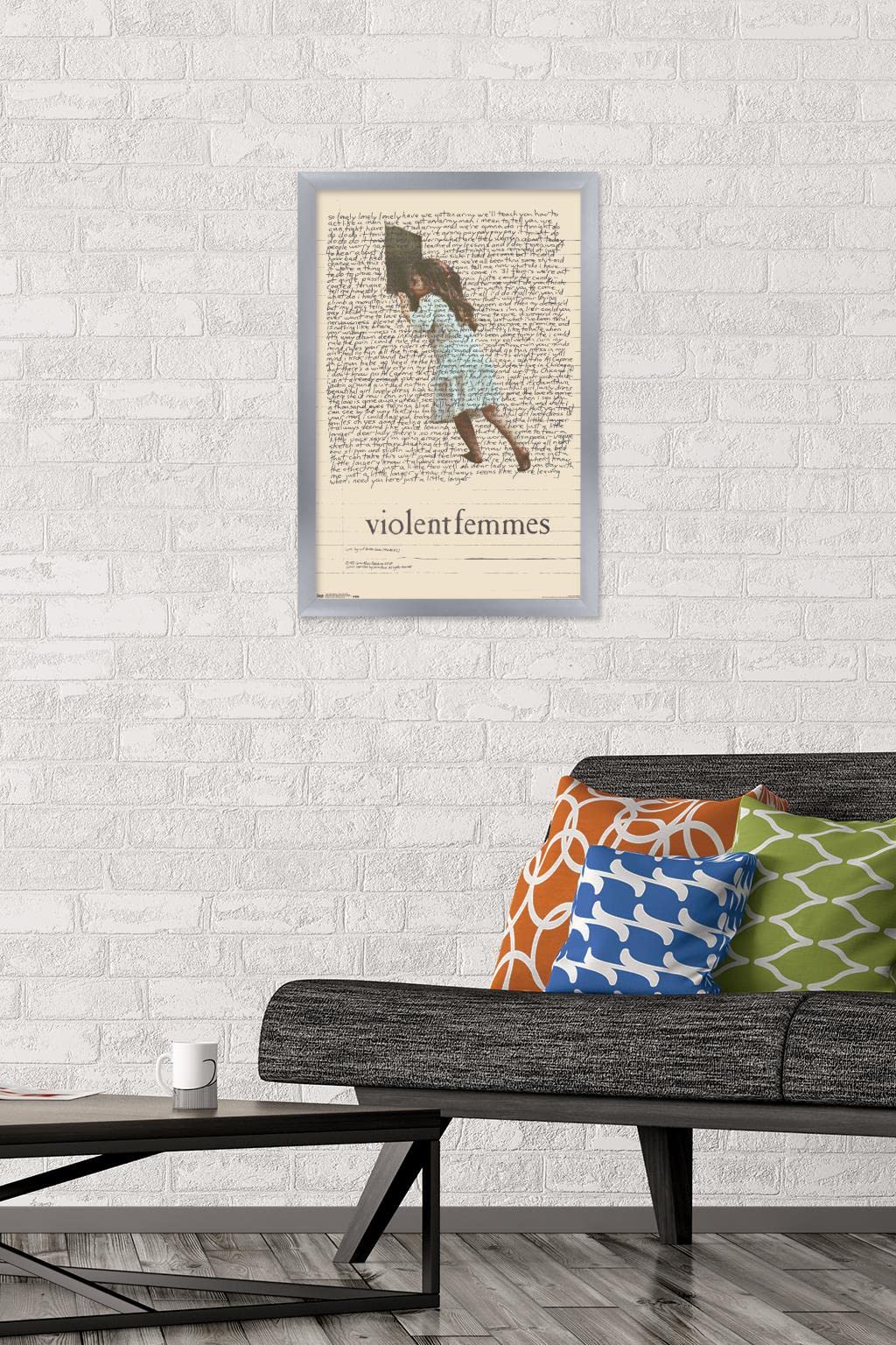 Trends International Violent Femmes - Lyric Girl Tea Towel Wall Poster, 14.725'' X 22.375'', Silver Framed Version
