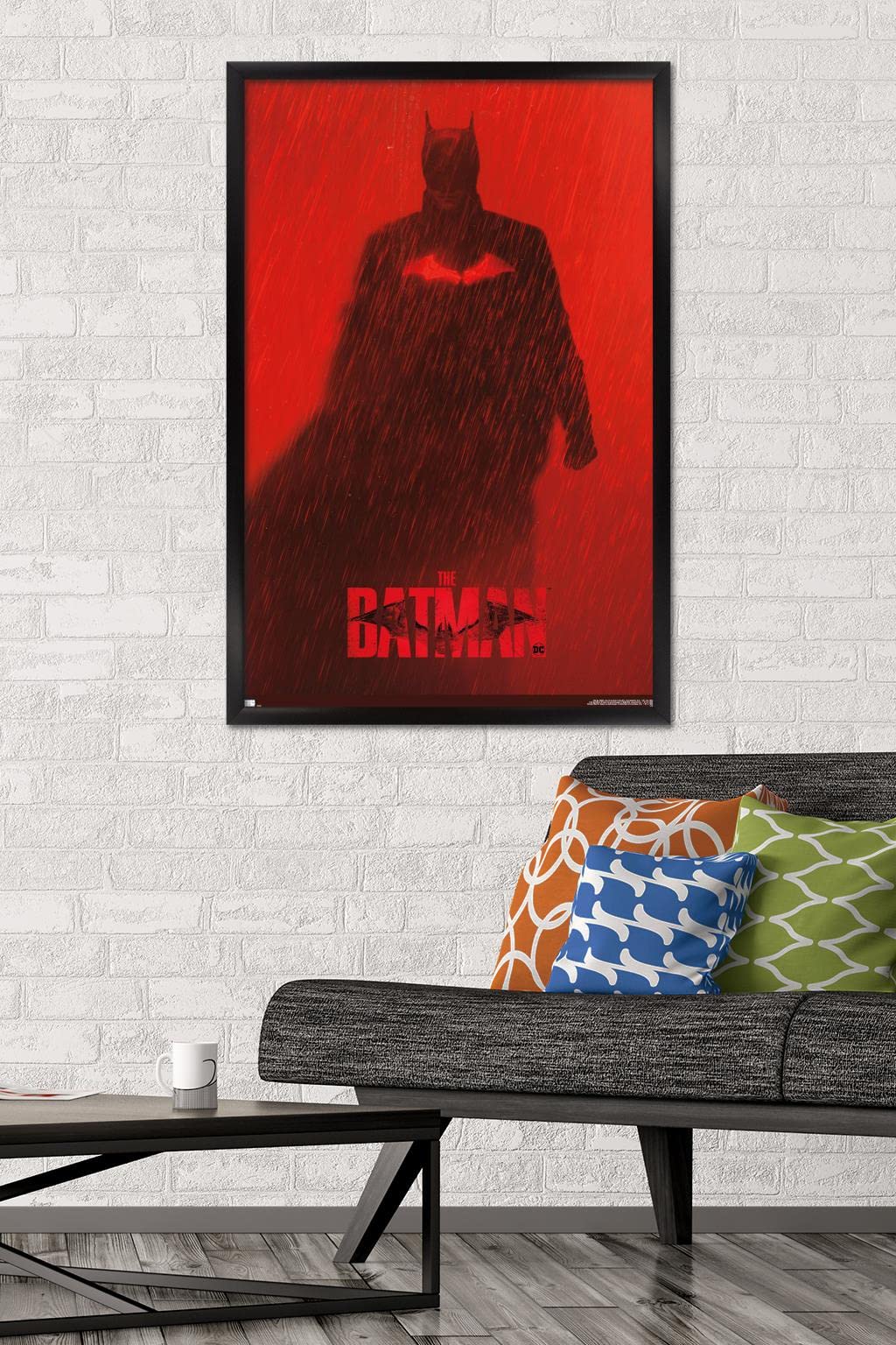 Trends International Dc Comics Movie The Batman - Batman Teaser One Sheet Wall Poster, 22.375'' X 34'', Black Framed Version