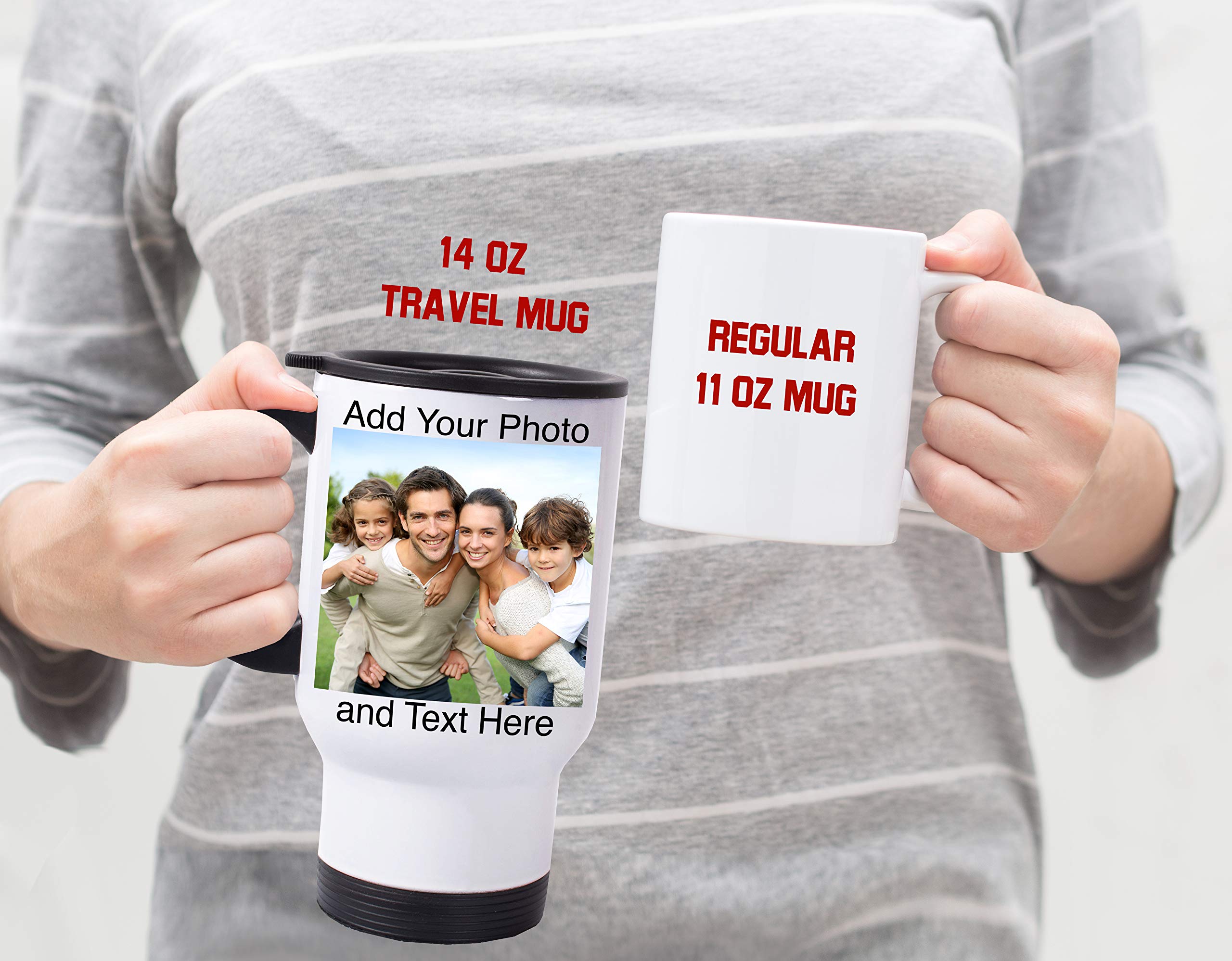 Personalized Travel Mugs With Picture - Custom Travel Mug With Photo, 14Oz Photo Travel Mug, Custom Tumbler Personalized, Person