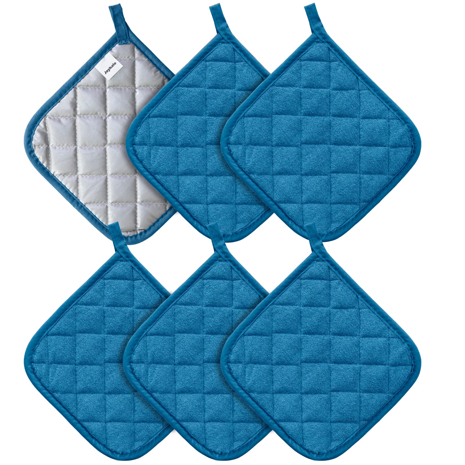 Joyhalo 6 Pack Pot Holders for Kitchen Heat Resistant Pot Holders Sets Oven Hot Pads Terry Cloth Pot Holders for Cooking Baking