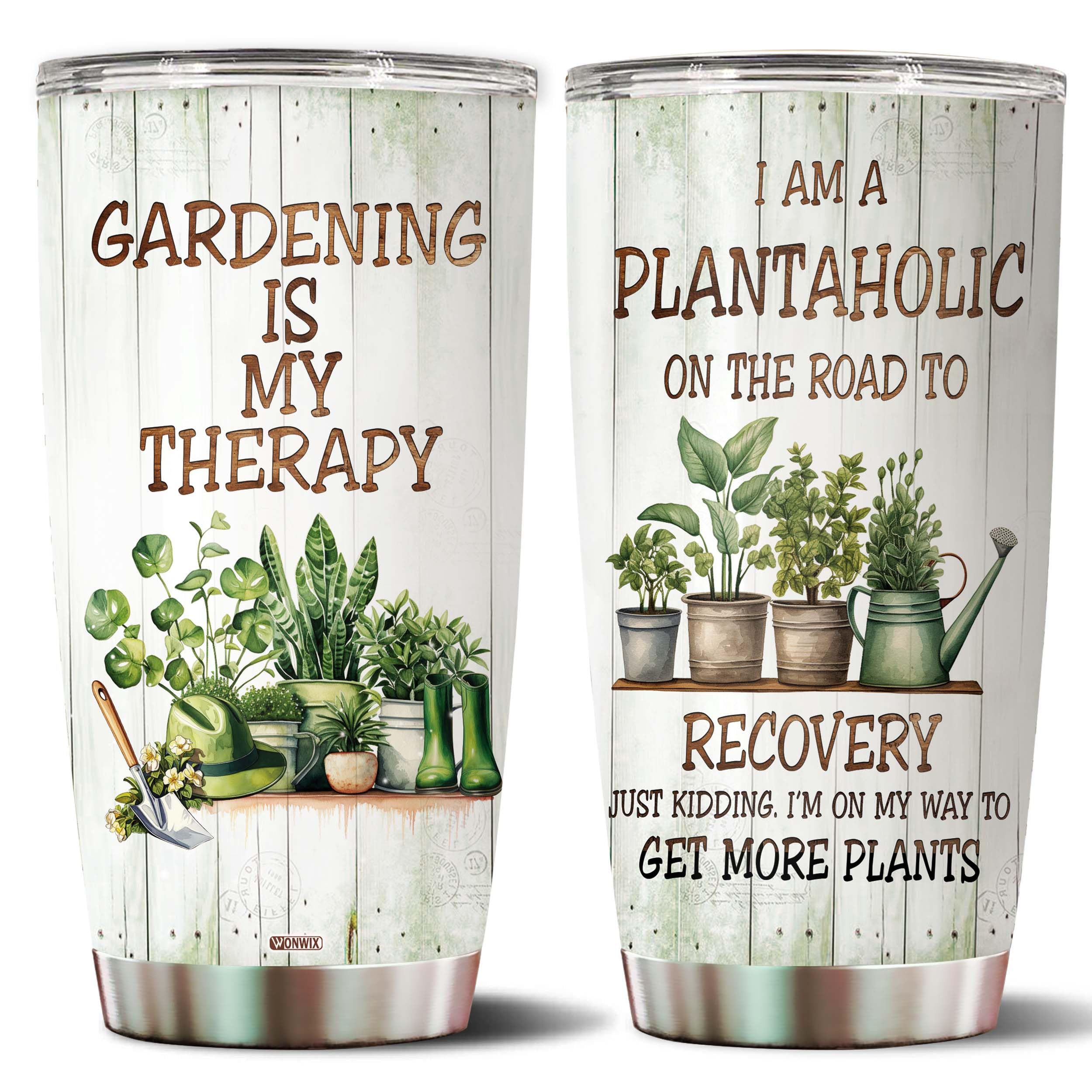 WONWIX Gardening Gifts for Women Mom Wife Grandmother Funny Gardening Travel Mug Coffee Cup Gift for Garden Lover Plant Lady Gar