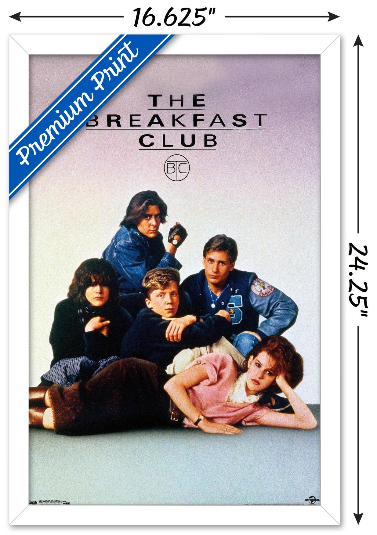 Trends International The Breakfast Club - One Sheet Wall Poster, 14.725'' X 22.375'', White Framed Version