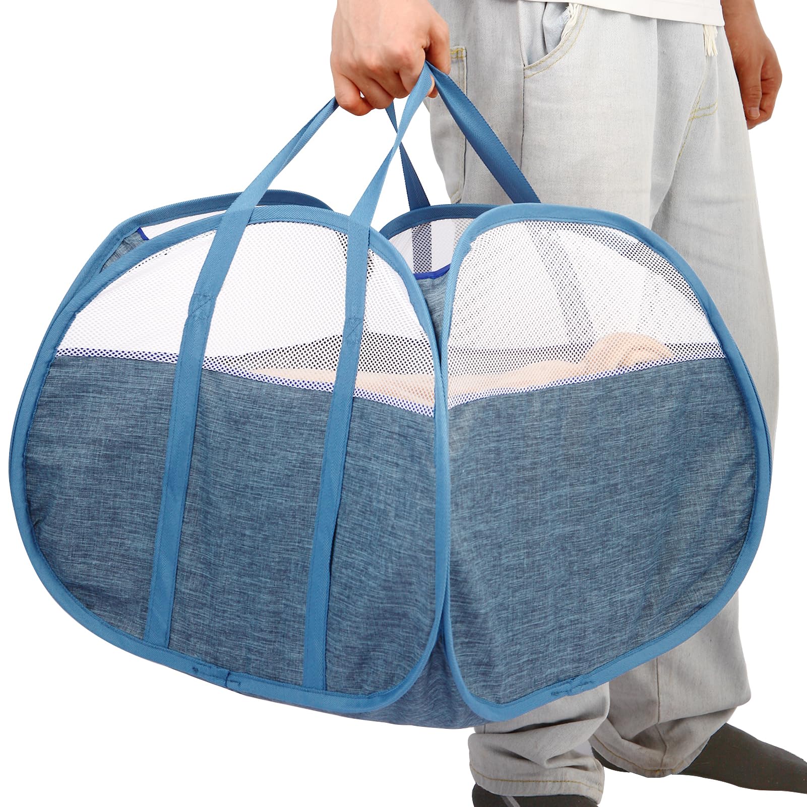 Durable Collapsible Laundry Basket, 90L Clothes Hampers For Laundry, Foldable Laundry Basket With Handles, Tear-Proof Pop Up Ham