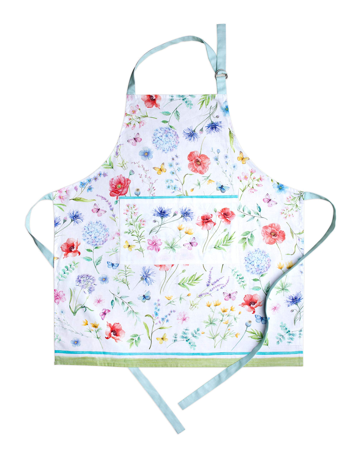 Maison D ' Hermine Apron 100% Cotton 1 Piece Adjustable Neck Strap Apron With Center Pocket & Long Ties For Gifts, Chef, Women &