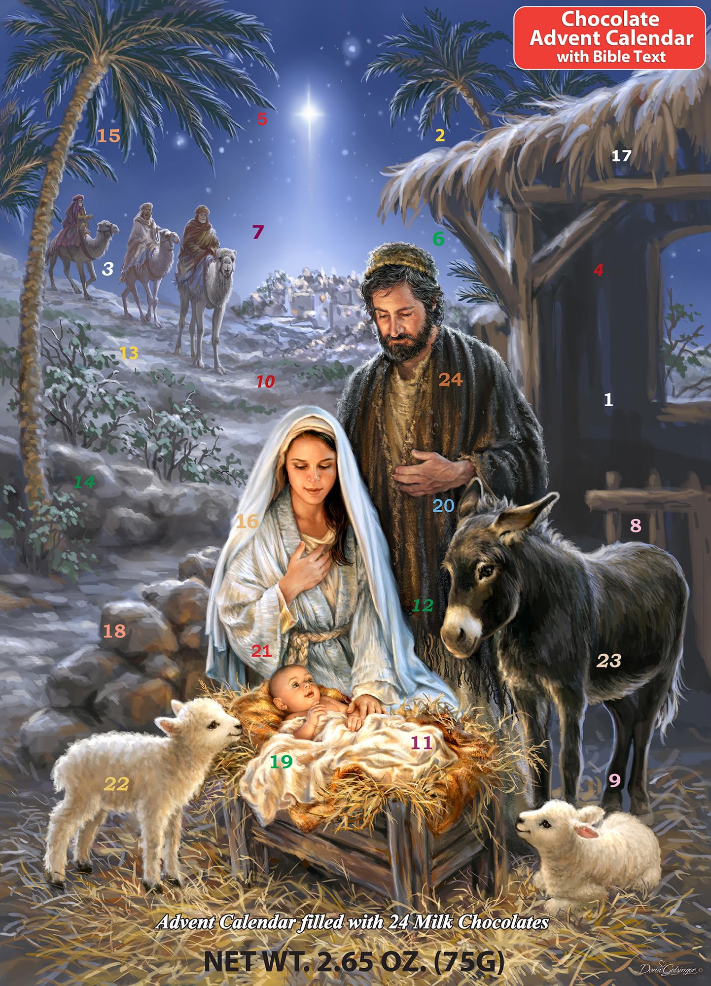 Vermont Christmas Company 'Star of Wonder' Chocolate Advent Calendar with Nativity Story (Countdown to Christmas) - 24 Windows o