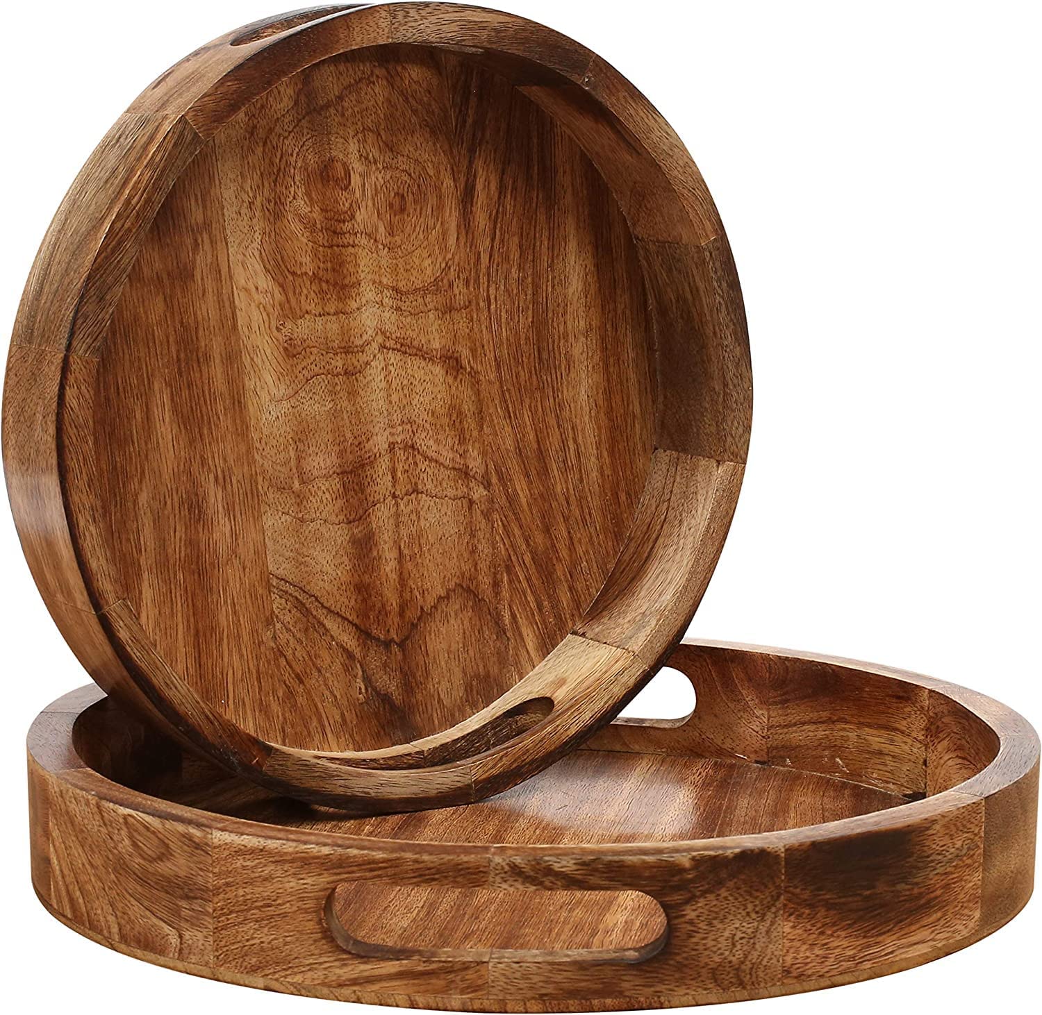 Hamdan Set Of 2 Countertop Wooden Fruit Tray Baskets,Organizer Crates For Kitchen,Bathroom,Pantry,For Fruit,Vegetables,Produce,B