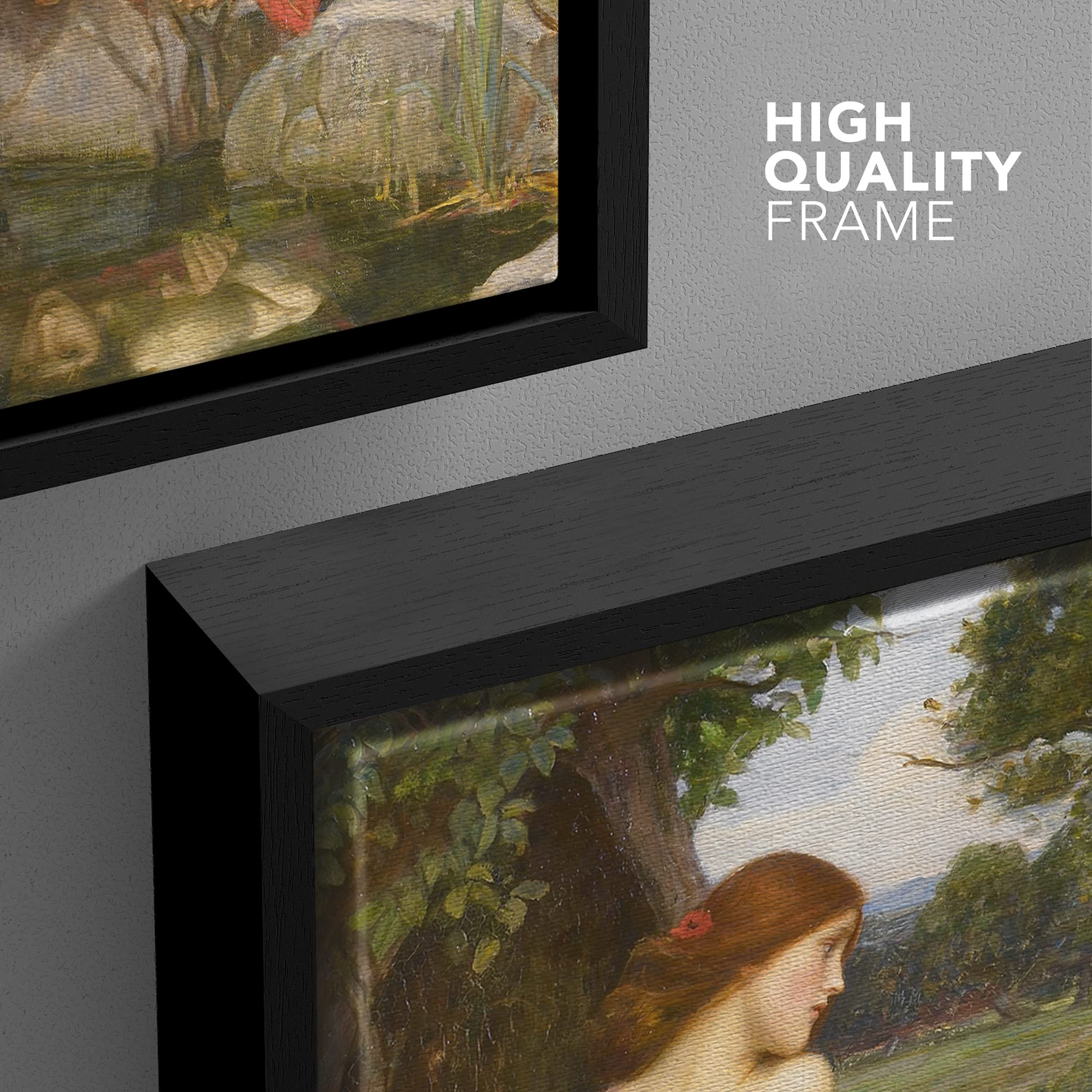Wall26 Framed Canvas Print Wall Art Echo & Narcissus By John William Waterhouse People Historic Illustrations Fine Art Tradition